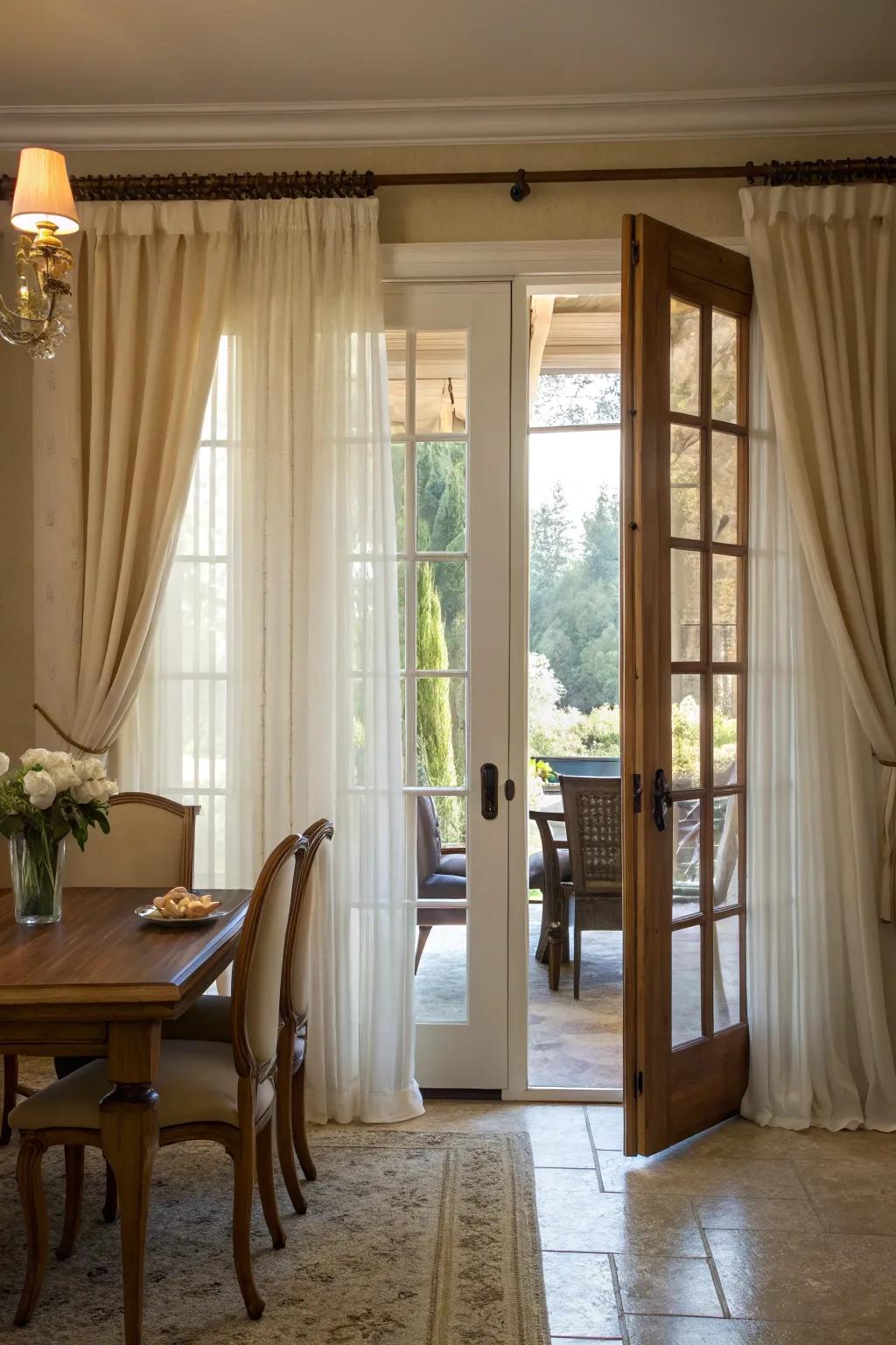 Layering curtains introduces depth and adaptability to your decor.