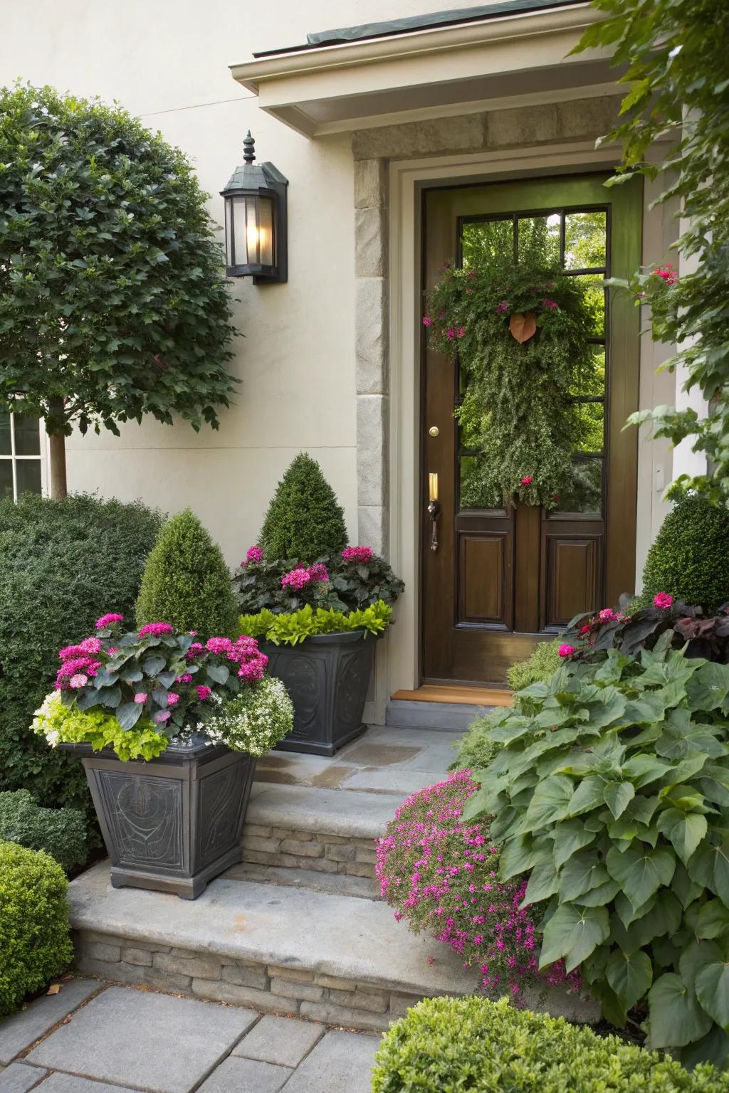 Plants give your entryway a cozy, natural feel.