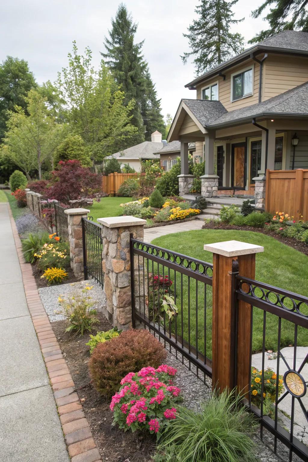 Distinct charm with mixed material fencing