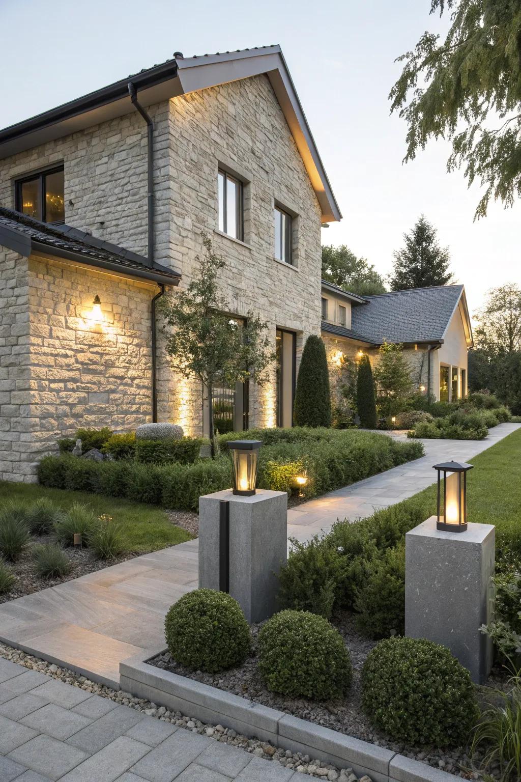 Stone facades, bestowing a hint of grandeur upon any abode.