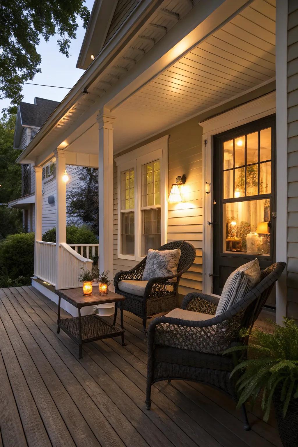 Relax and unwind with soft lighting and seating arrangements.