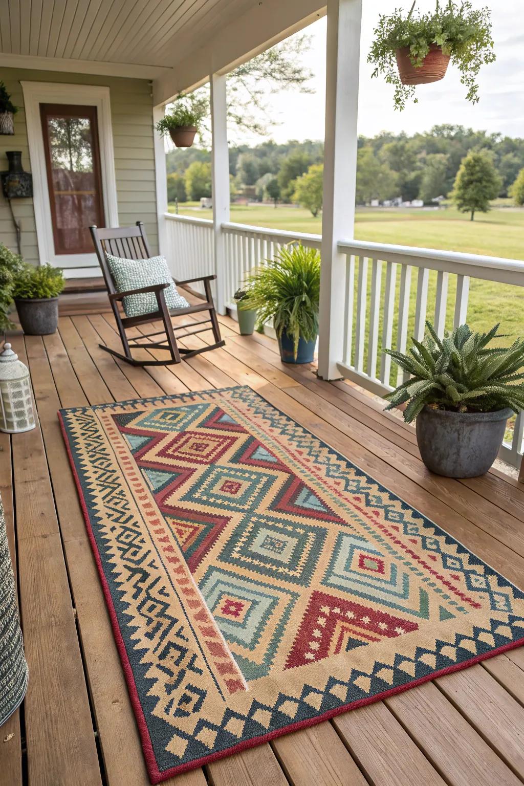 Exterior ground covers enhance panache and delineate the area.