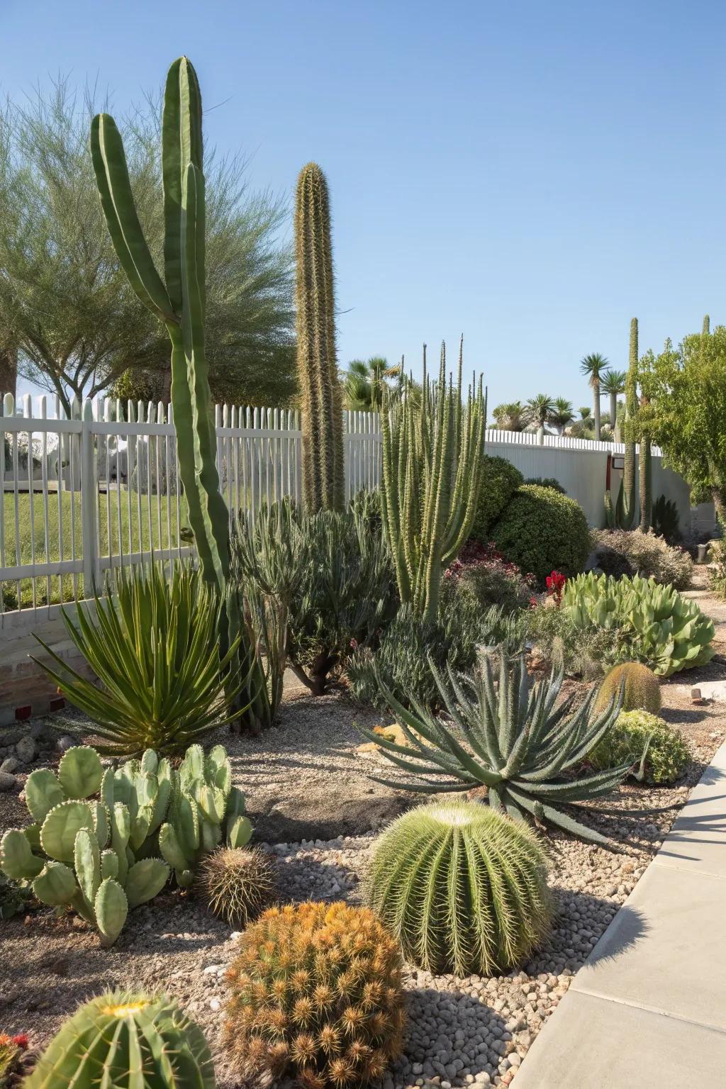 A multi-tiered garden exhibiting varying plant elevations.