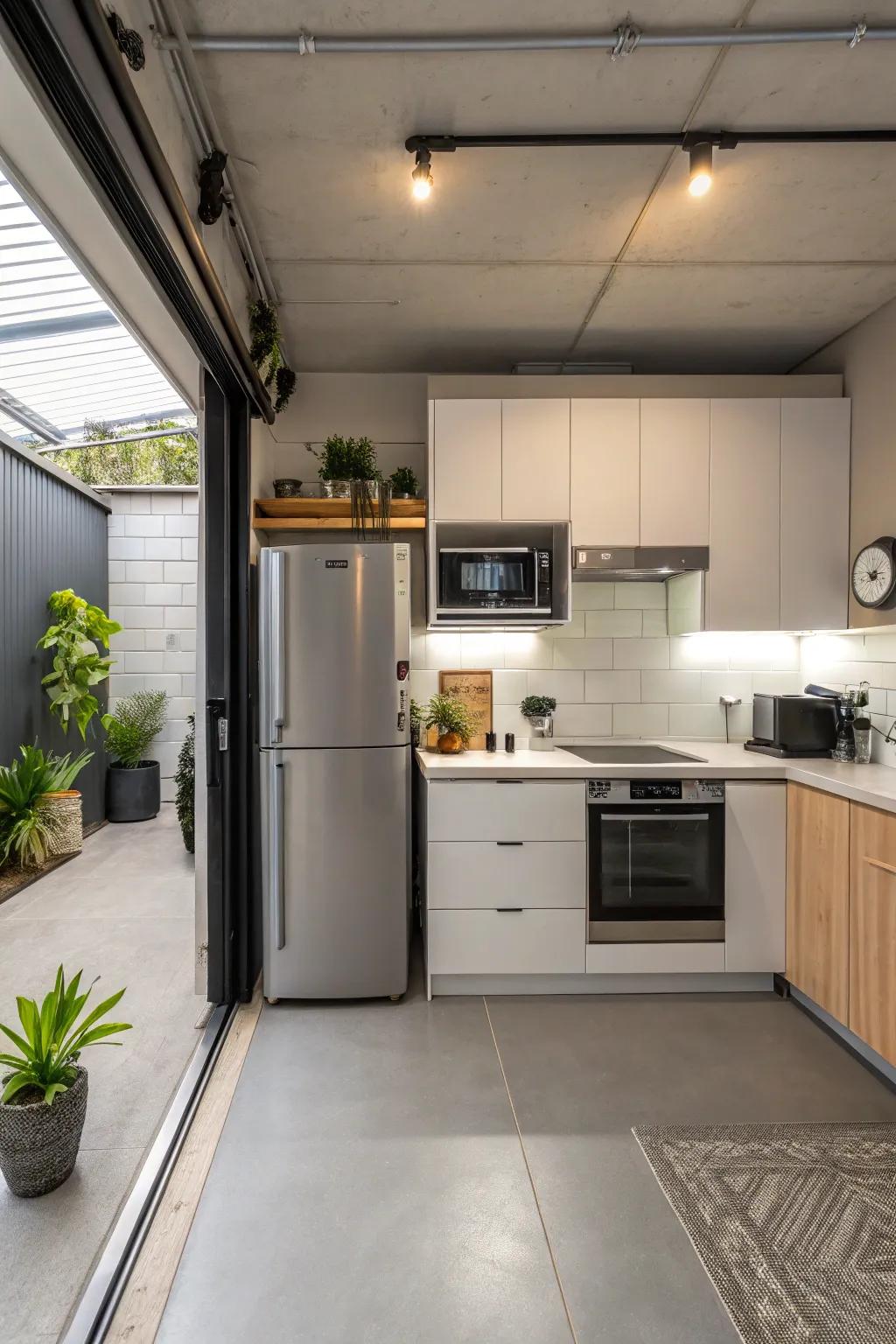 Intelligently unified kitchen solutions for limited spaces.