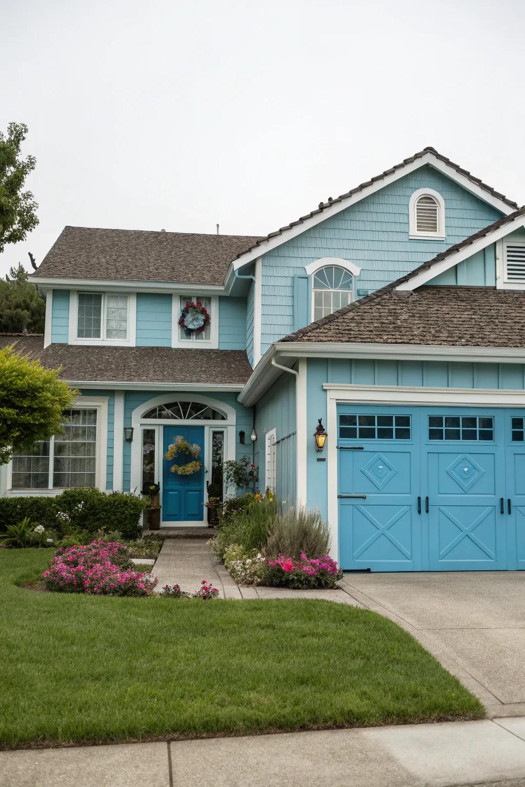 A home design featuring unified front and garage entrances for an impeccable design.