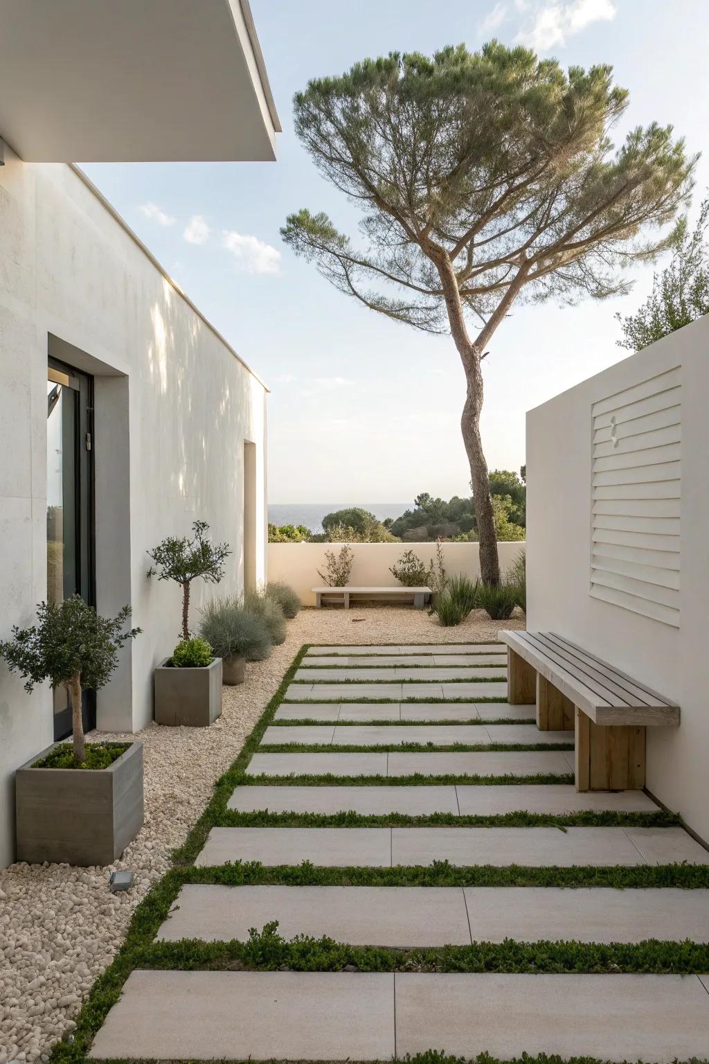 A serene outdoor area offering a minimalist design.