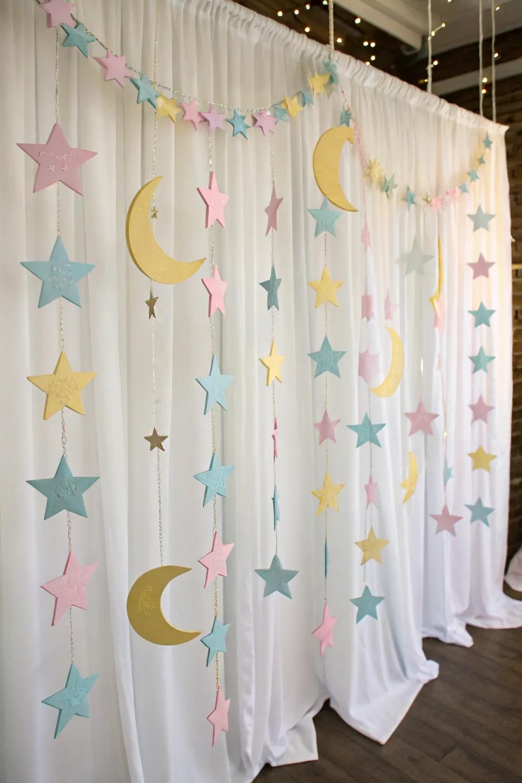 Inject a dash of whimsy using thematic elements like stars and moons.
