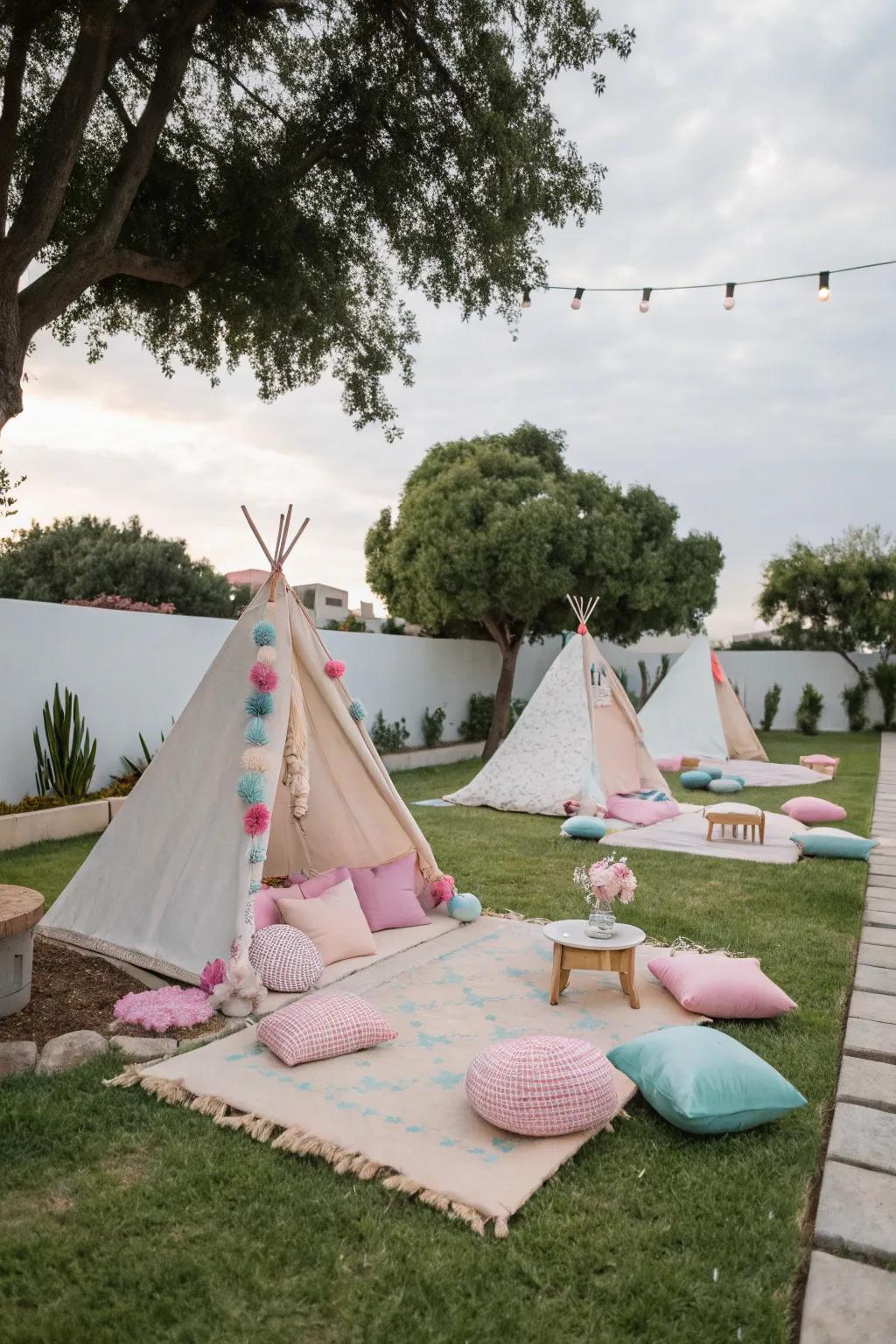 Teepee havens present a snug escape for spa-centric relaxation.