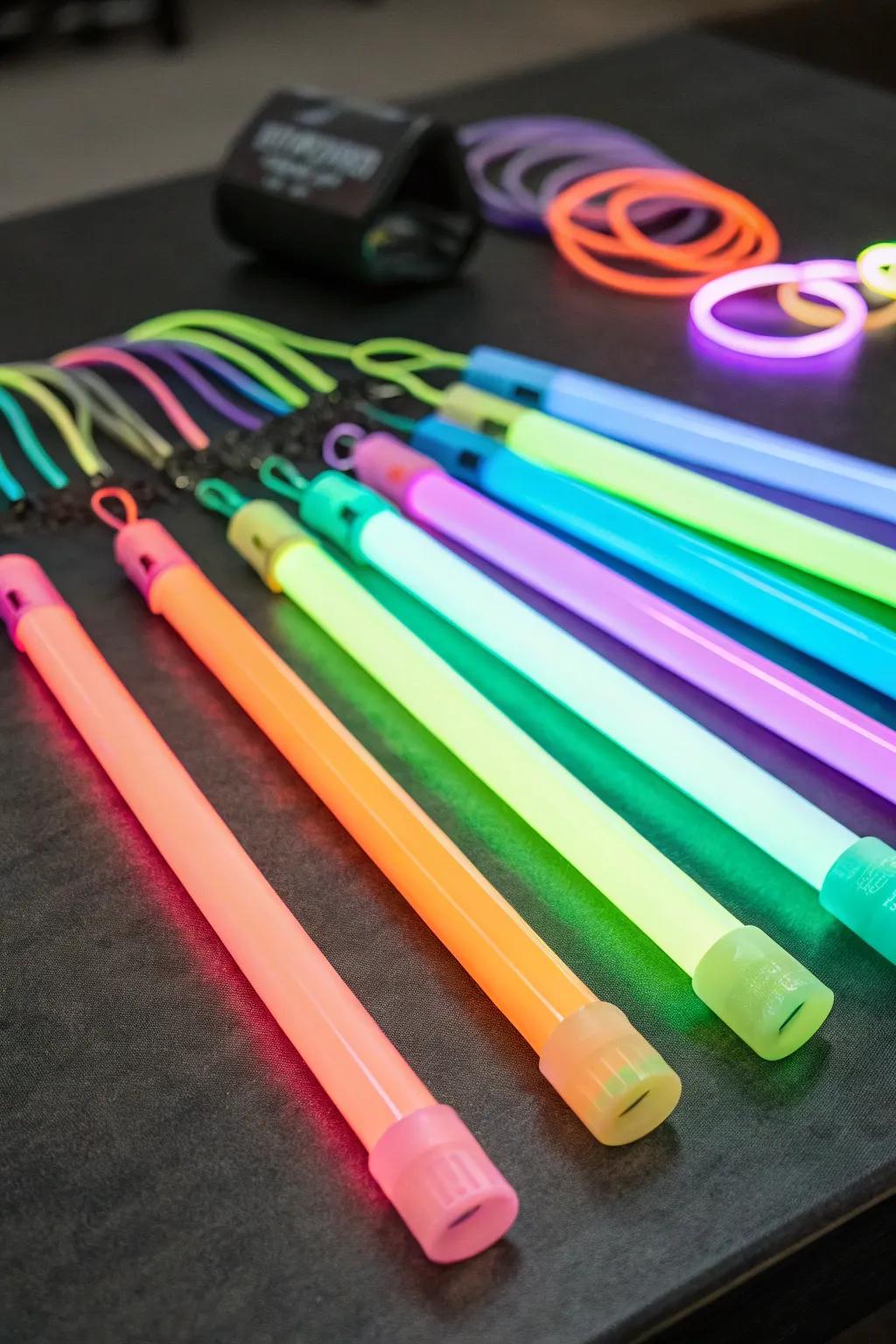 Glow sticks introduce an interactive element to your celebration.