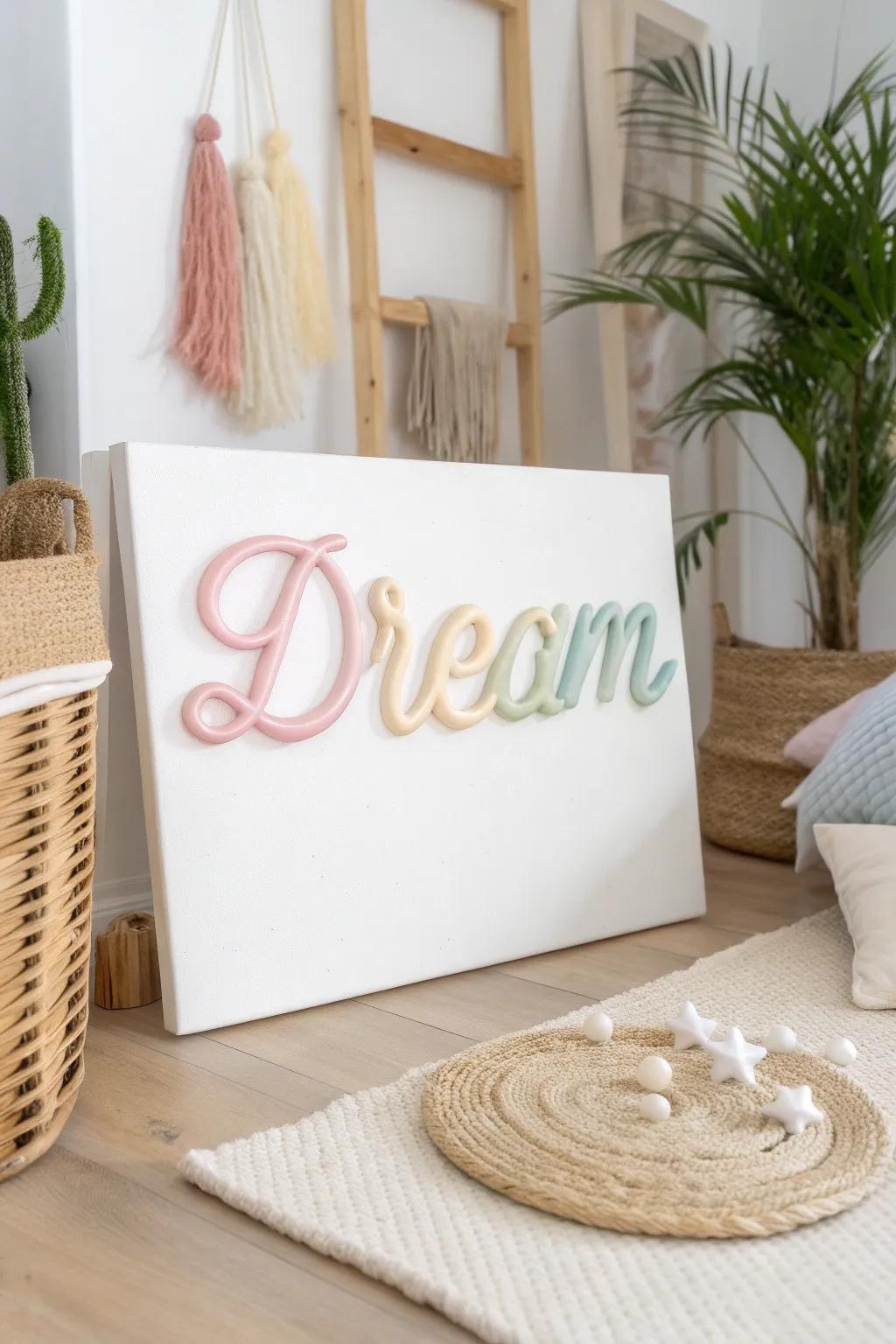 Elevate your space with personalized word art that speaks to your soul. #CraftedWithLove #MinimalistBoho
