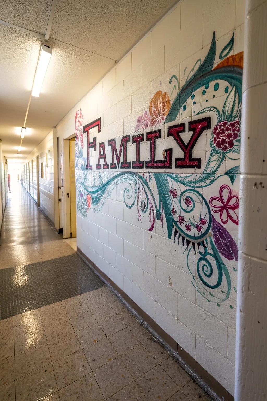 Customized graffiti adding a personal touch to an entryway