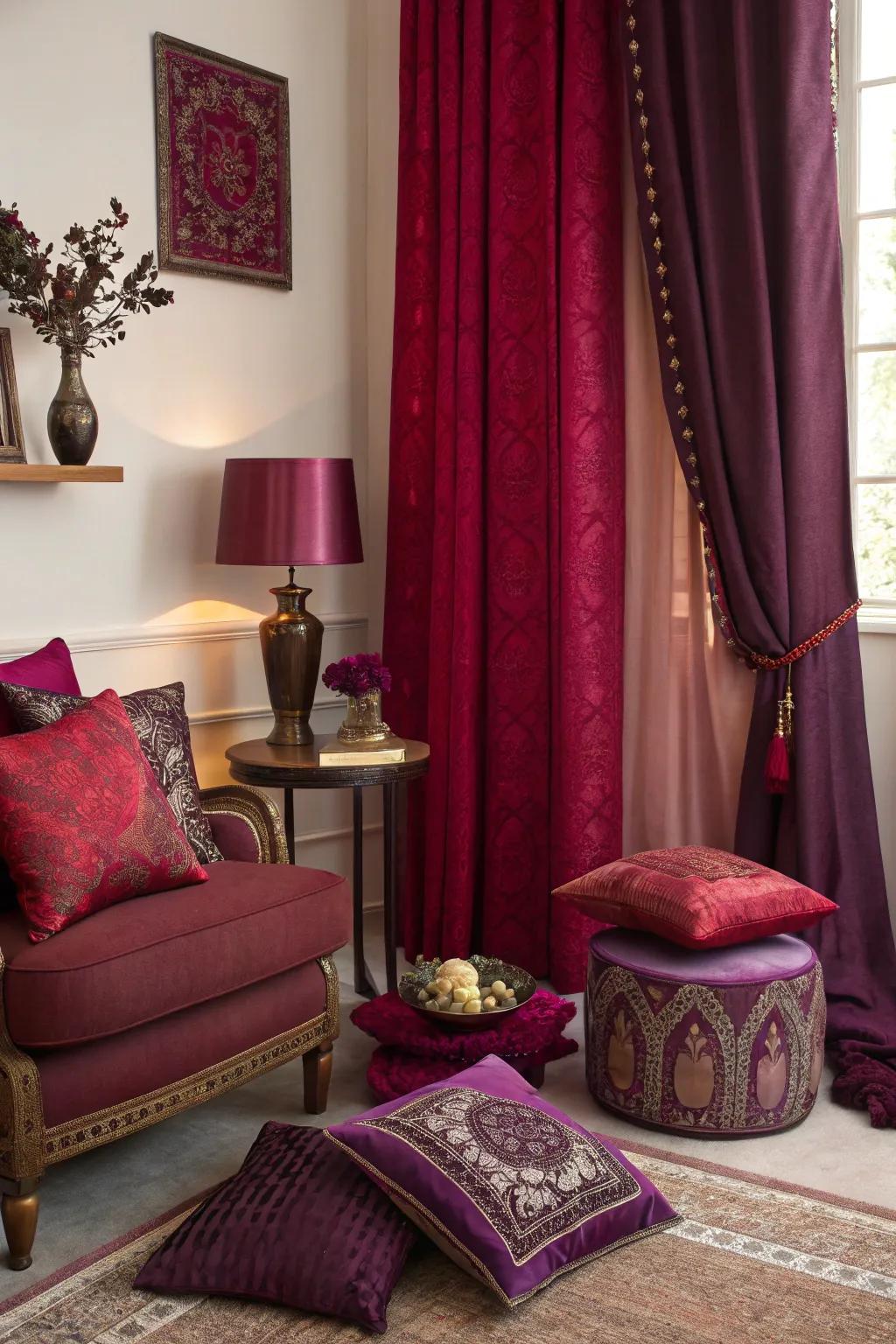 Bold colors introduce vibrancy and drama to the space.