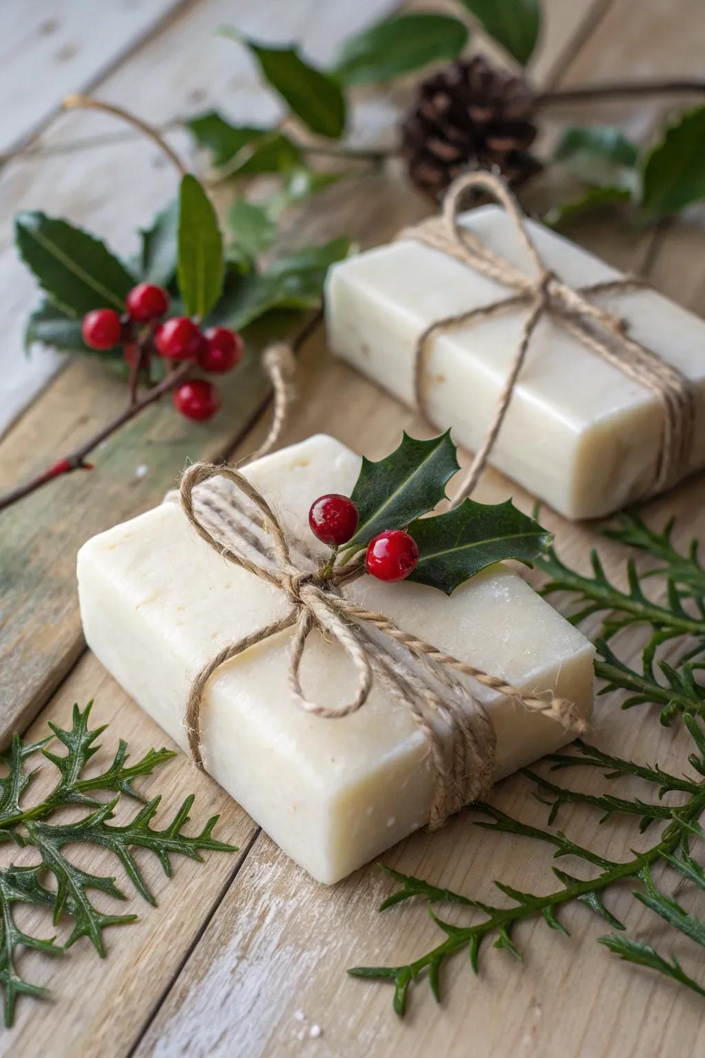 Hand soap enveloped in natural elements for a rustic allure