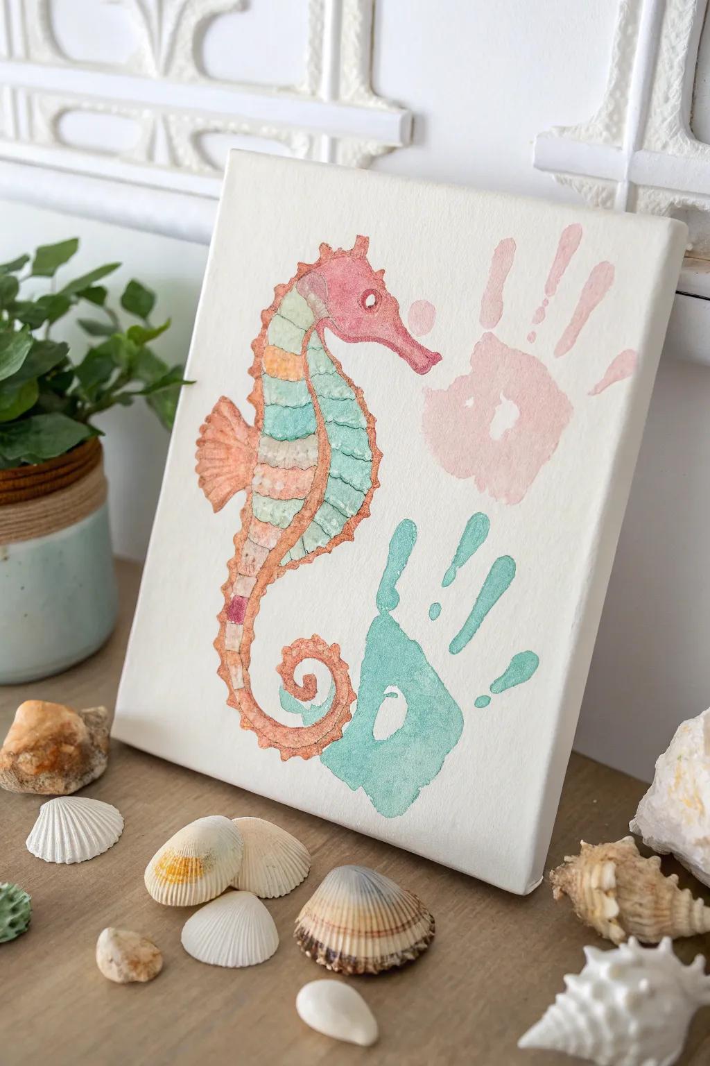 Transform tiny handprints into enchanting marine creatures, capturing the magic of the sea with simplicity and style.