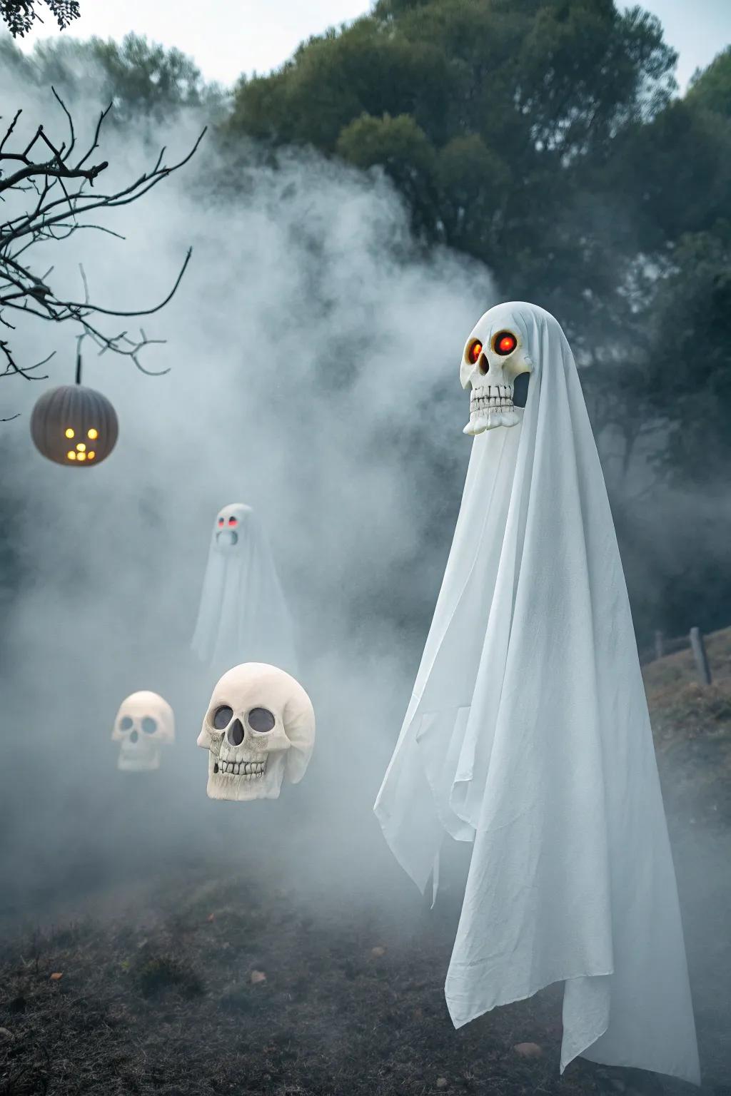 Ghosts and skulls poster for delivering a classic Halloween shiver.