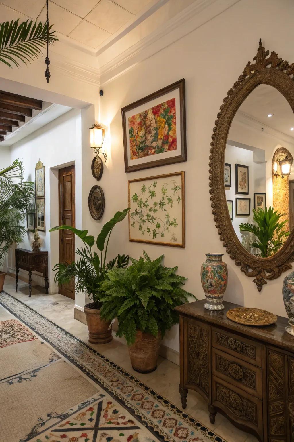 A room enlivened with decorative accents.