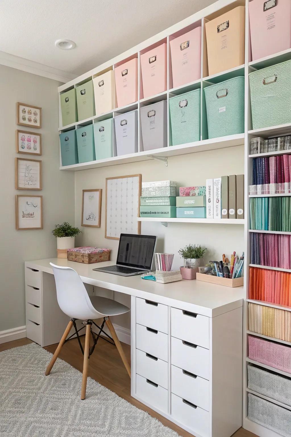 Color coordination adds visual harmony to your workspace.