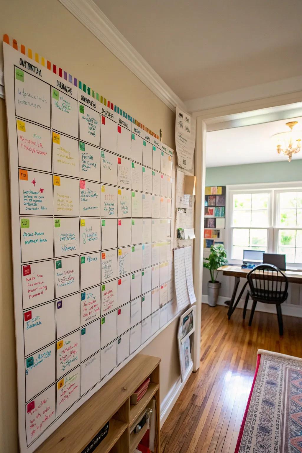 A vibrant schedule system for easy organization.