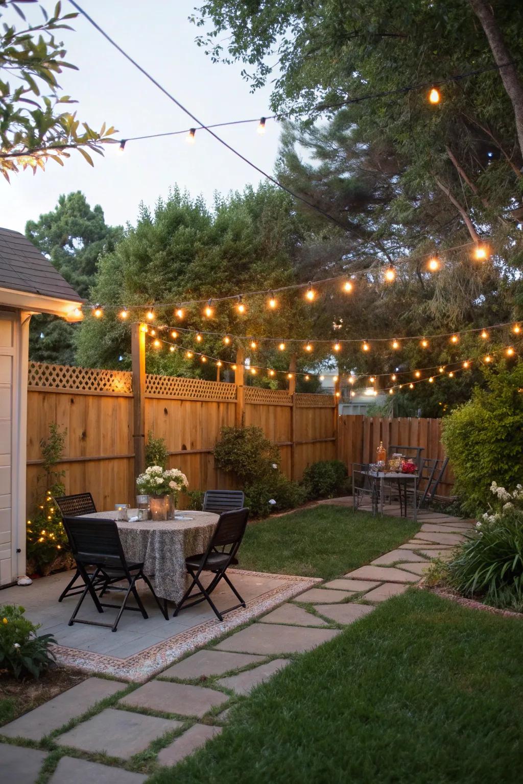 Alluring luminous strands establishing the ambiance for a housewarming celebration