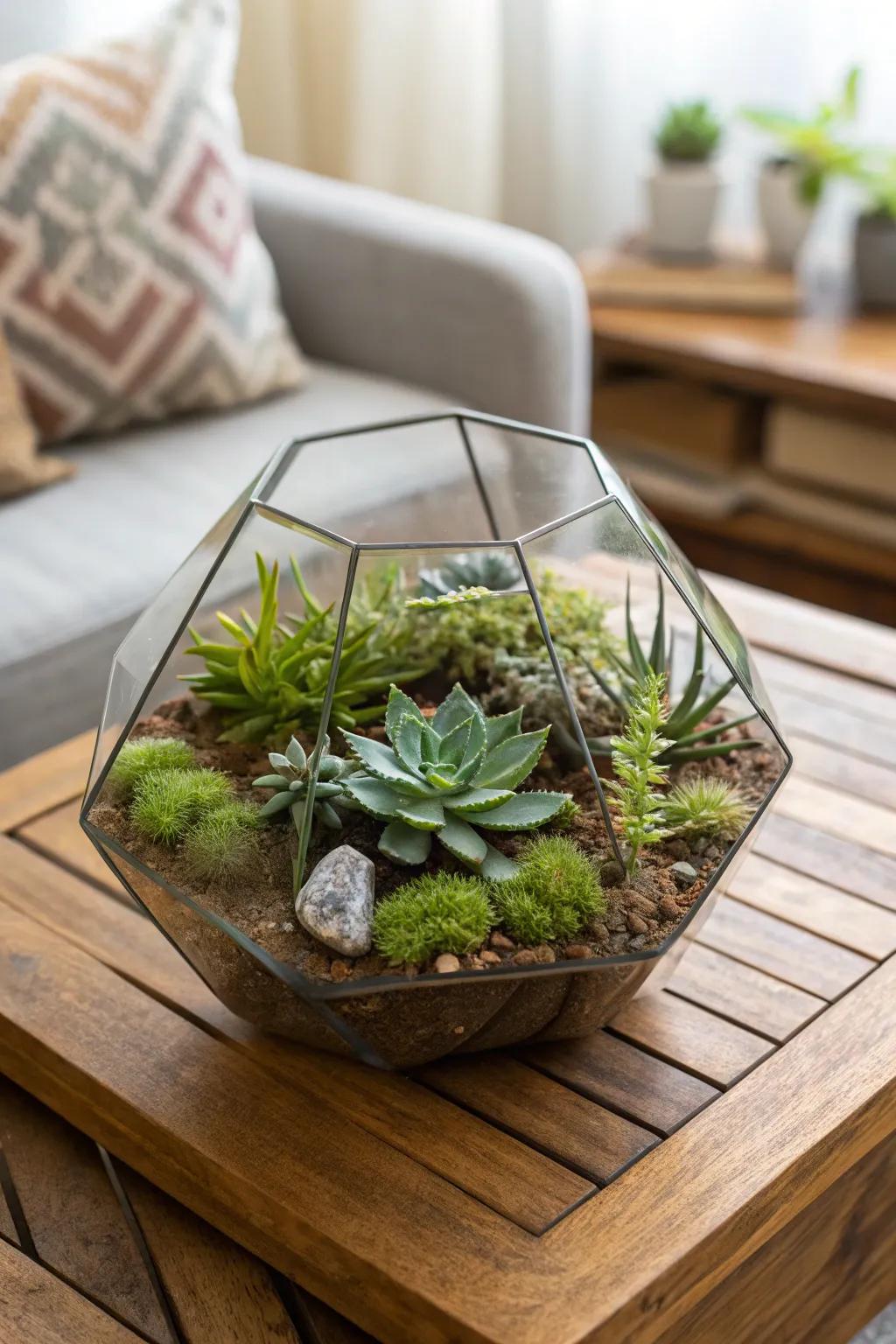 A splendidly arranged enclosure suitable for any tabletop.