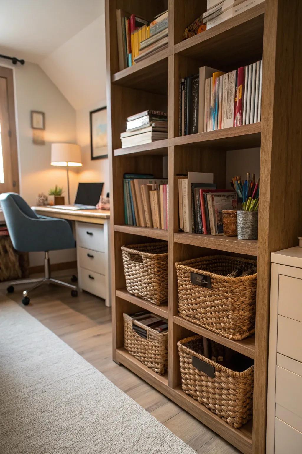 A fusion of utility and flair in a home office