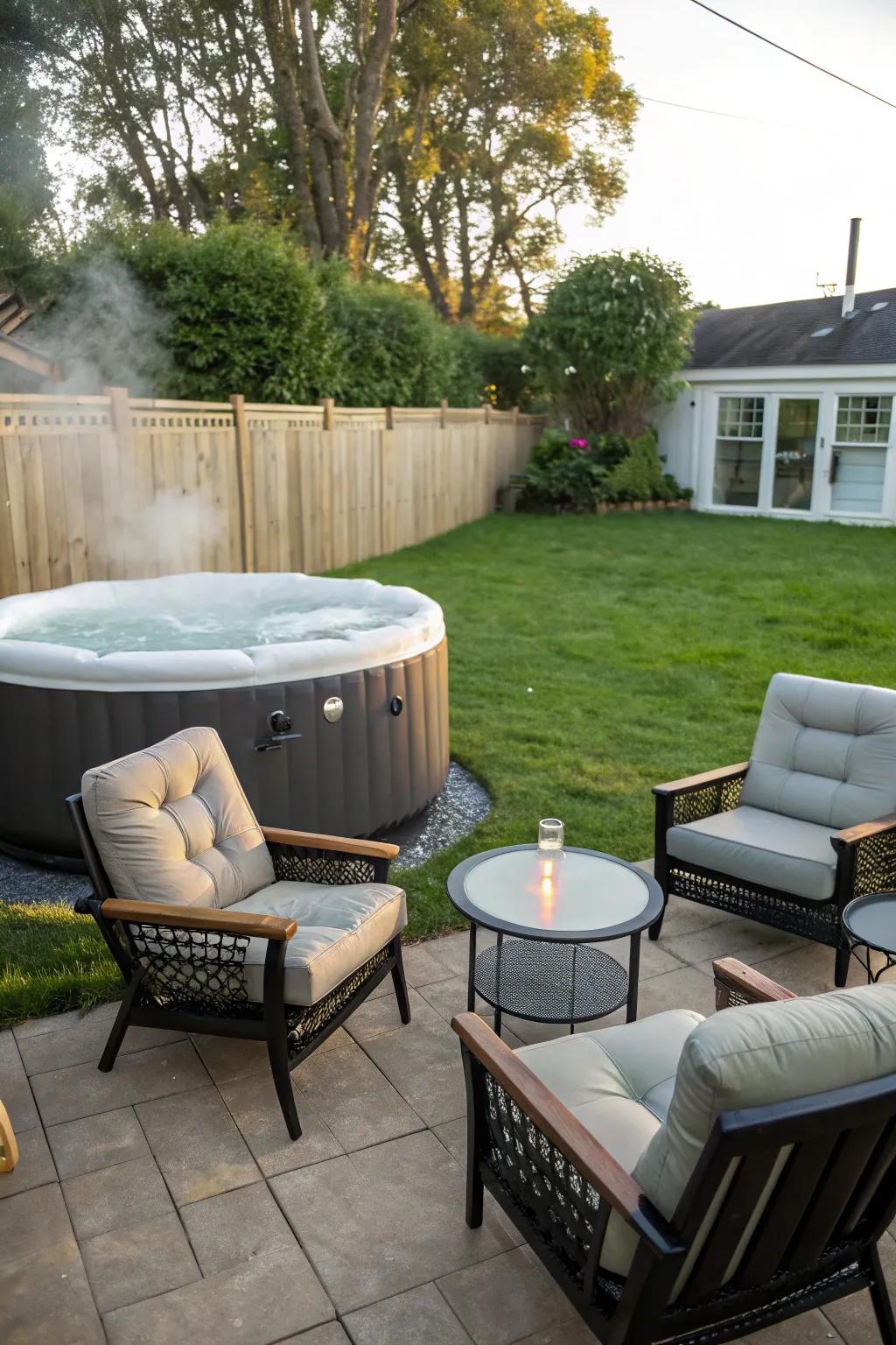 Comfortable seating enriches the hydro-haven encounter.