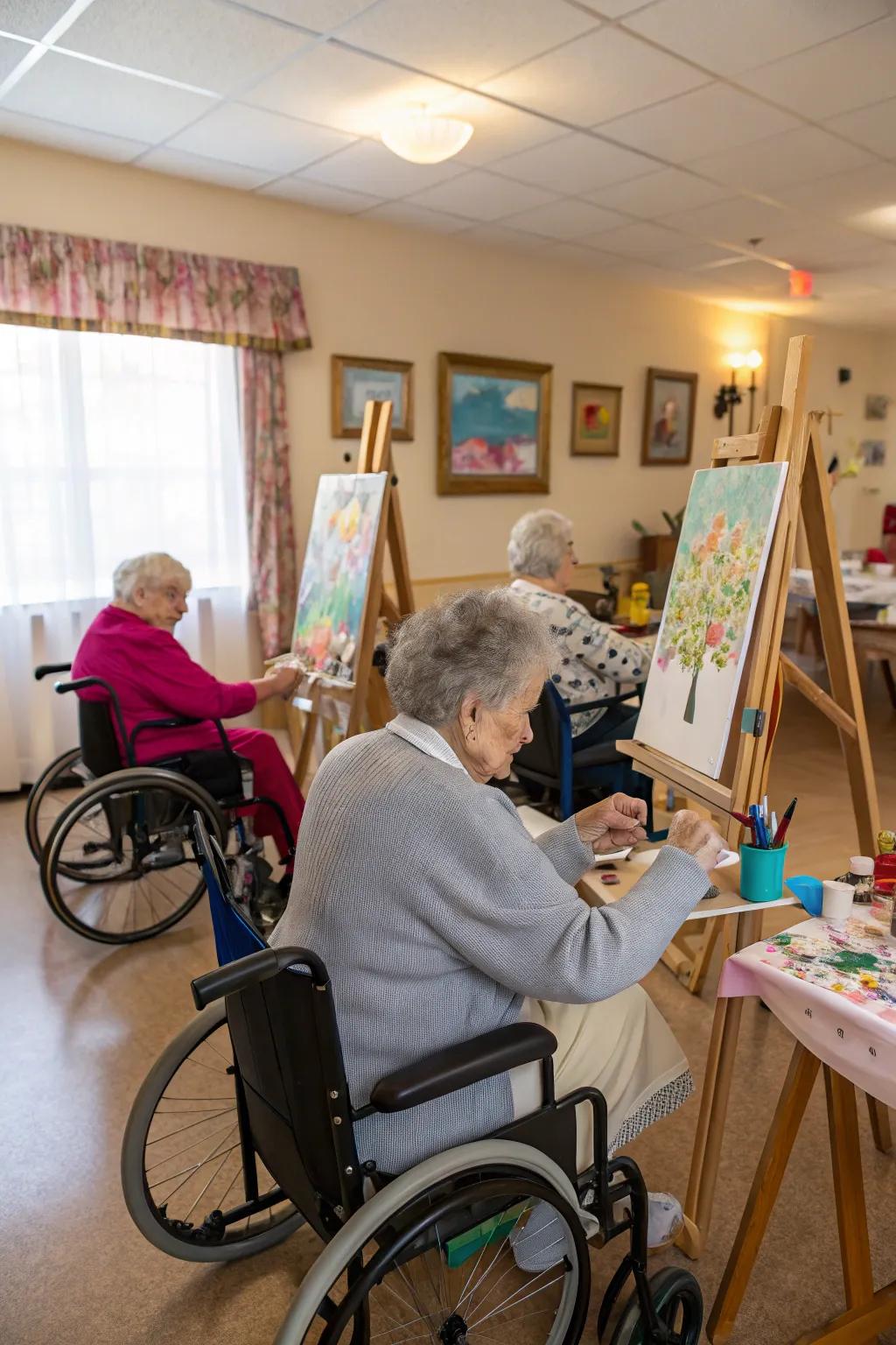 Promoting self-expression through creative arts and crafts.