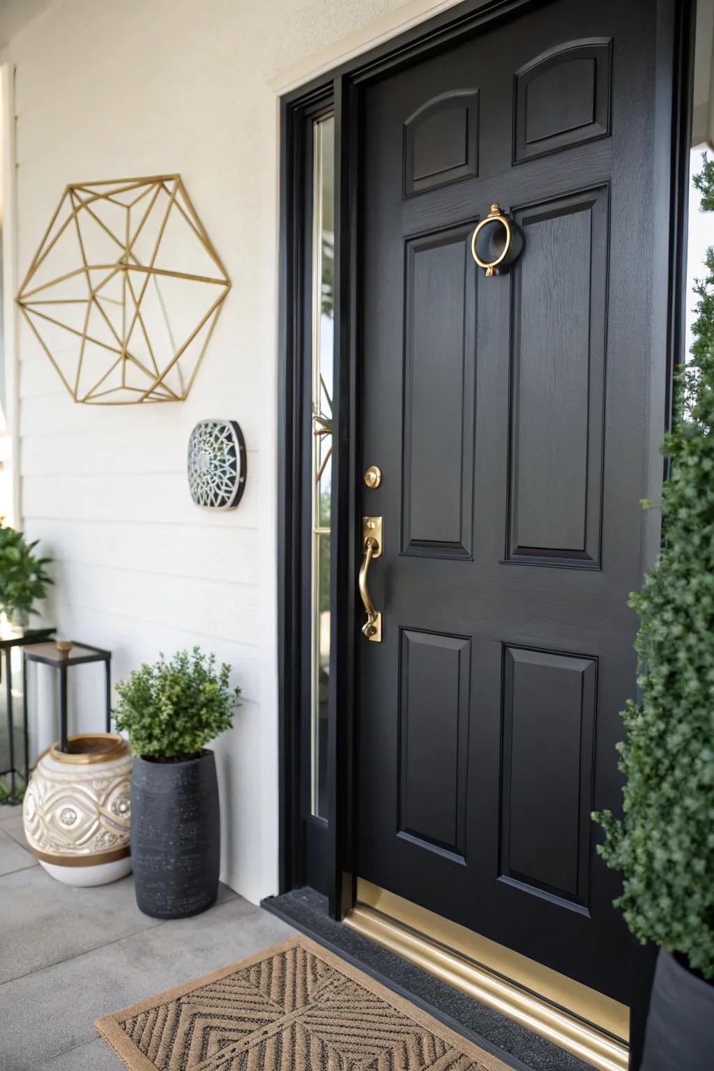 An ageless charcoal entrance providing timeless elegance to the entryway.