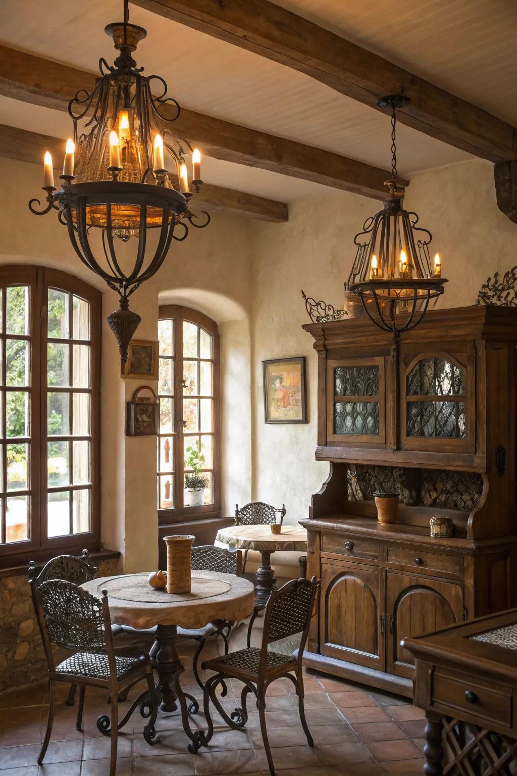 Country and vintage features convey an authentic Spanish feel.