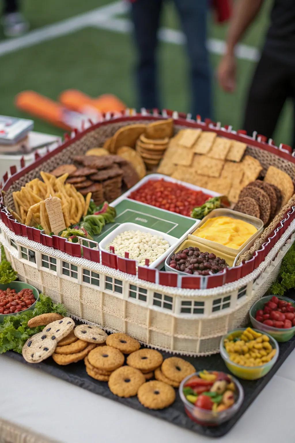 A snack stadium: the definitive game day indulgence.