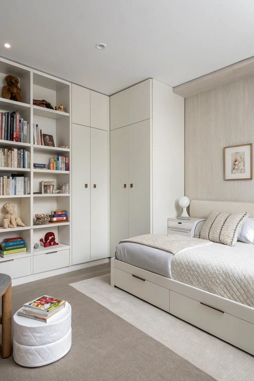 A modern minimalist approach crafts a peaceful setting.
