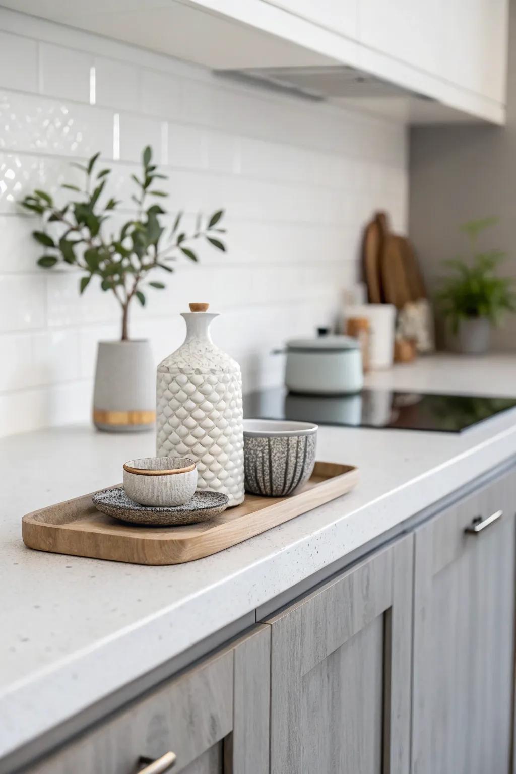 Minimalist layout for a mess-free cooking area.