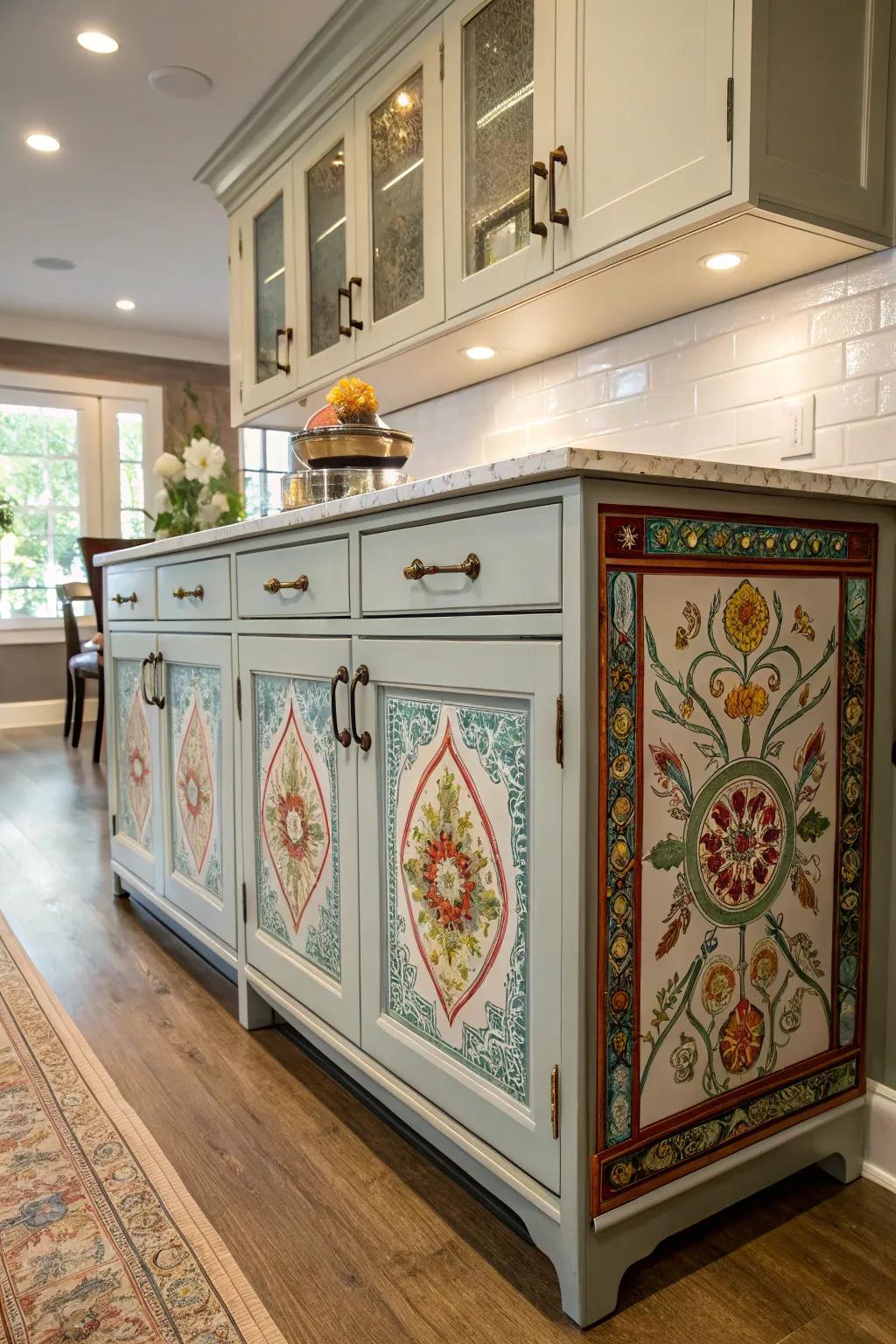A customized sideboard reflects personal style with unique designs and hardware.