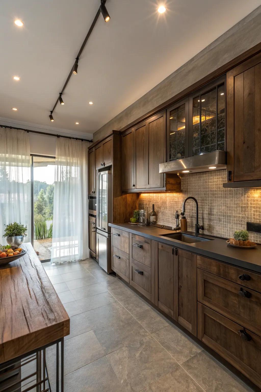 Combining textures creates visual intrigue in any kitchen design.