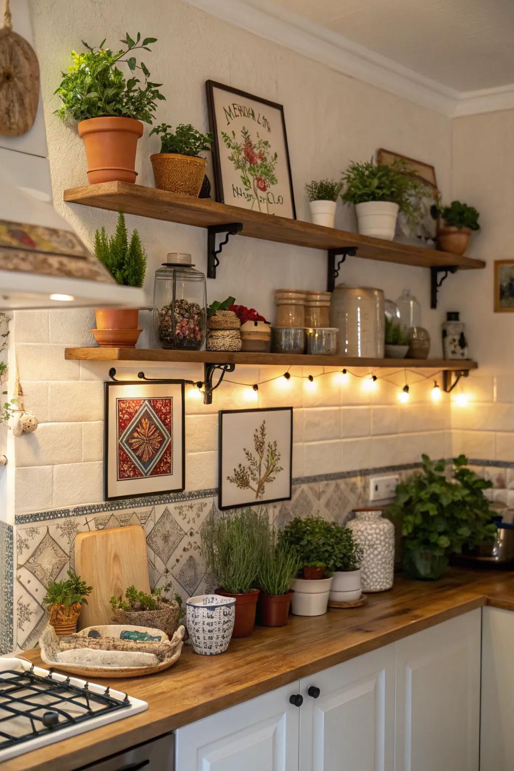 Ornamental touches like flora and art can personalize and brighten your kitchen.
