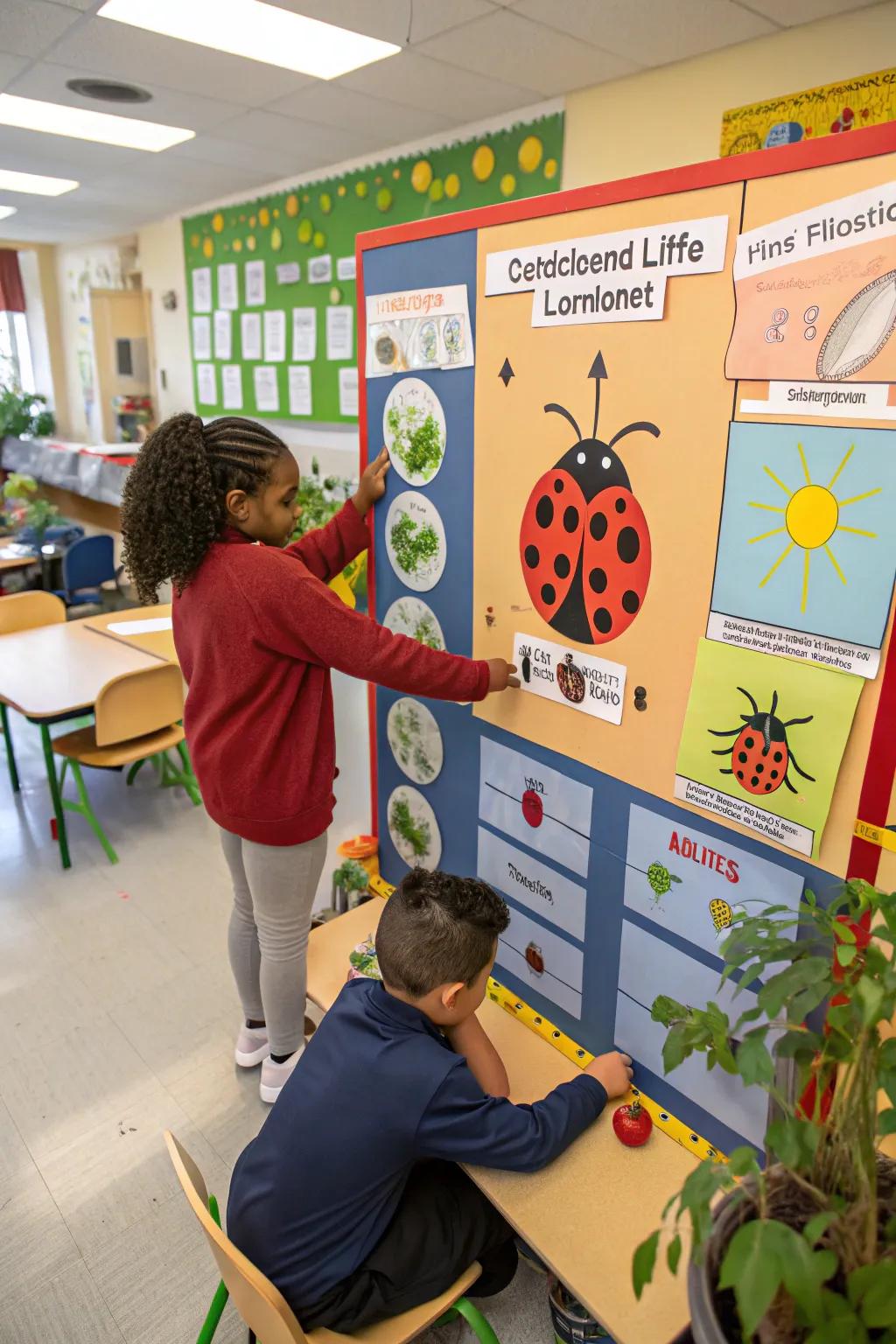 An interactive beetle life cycle board that educates and entertains.