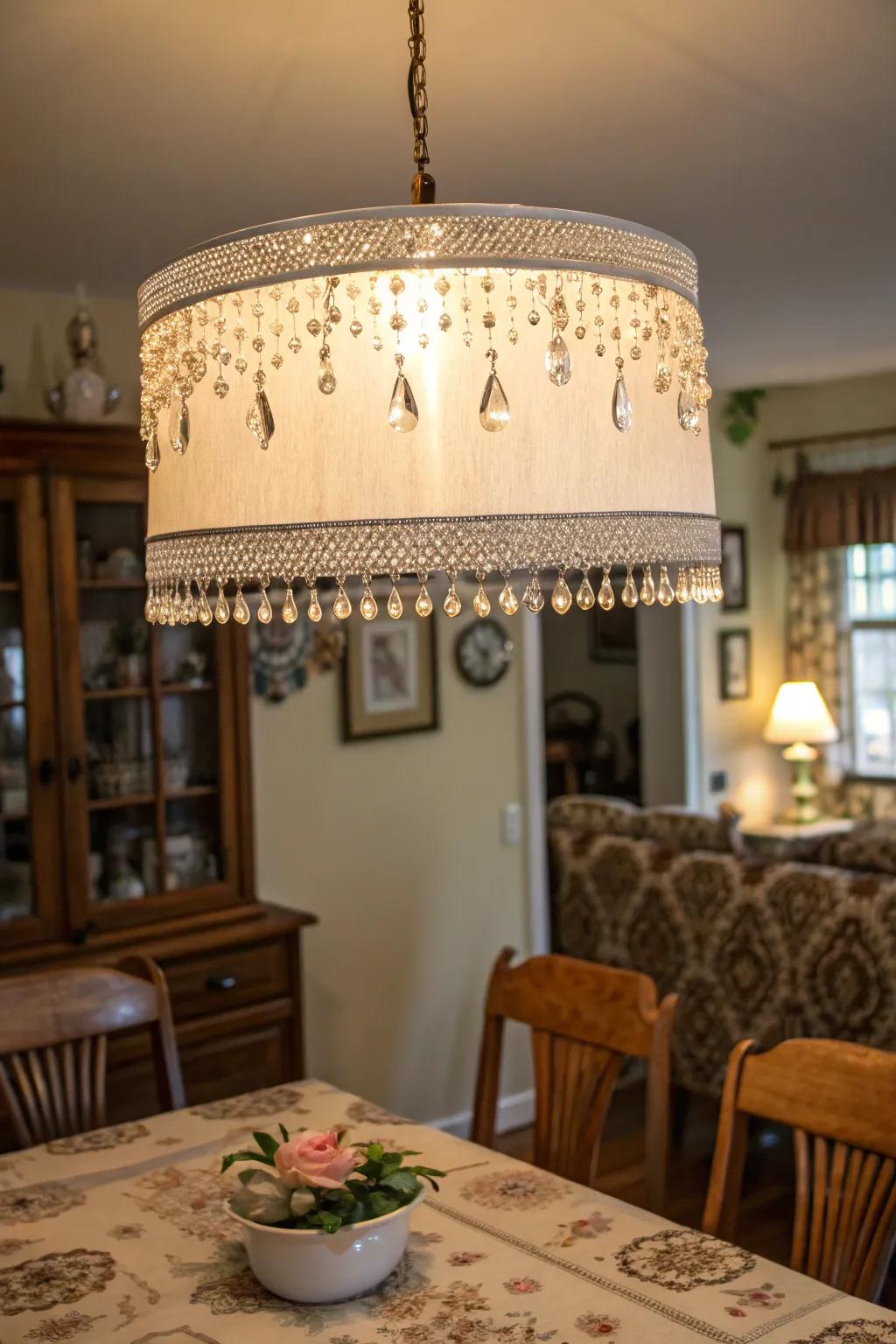 Incorporate a dash of glamour with beaded trim on your lampshade.
