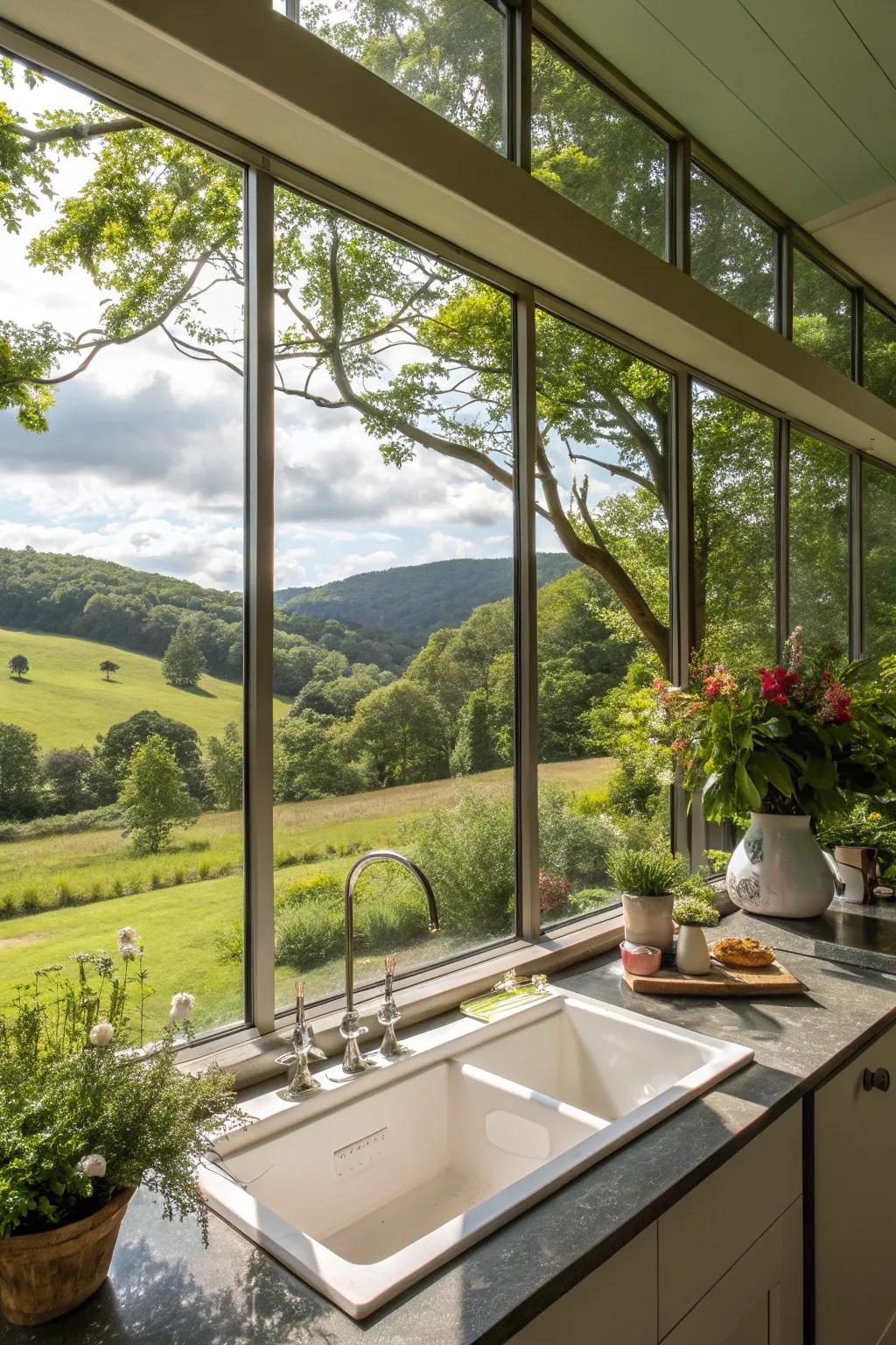 Stunning full circle views via broad glass panes.