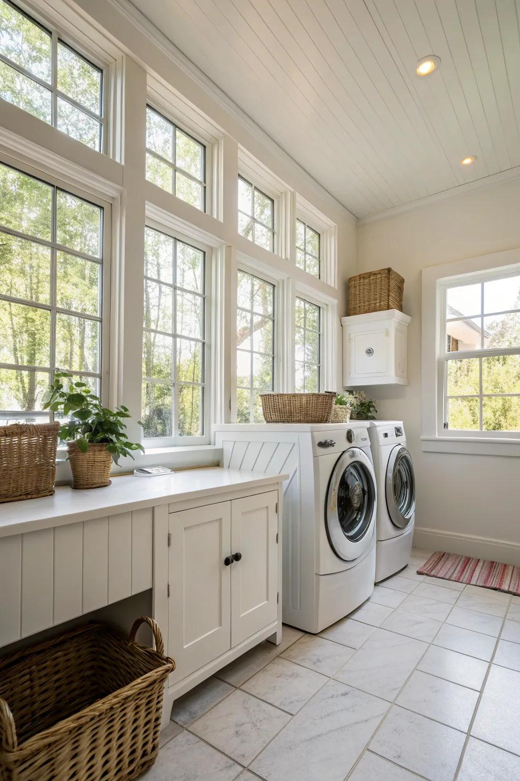 Use the power of natural light to brighten your laundry area.