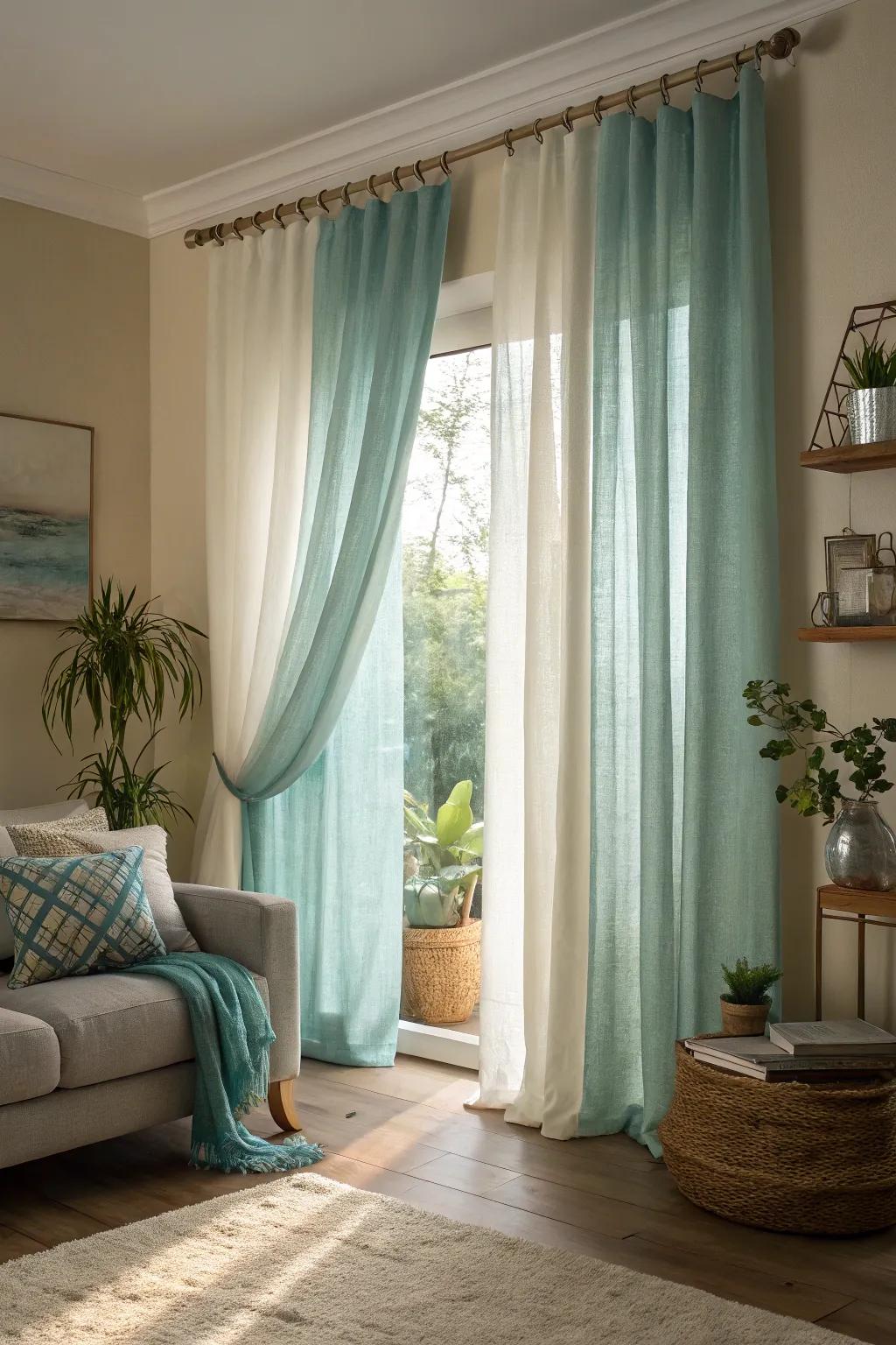 Nature-inspired shades impart calmness and warmth to your living room.