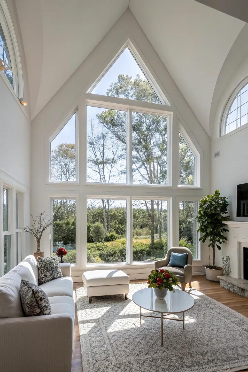 Create a bold declaration with windows fashioned in striking architectural motifs.