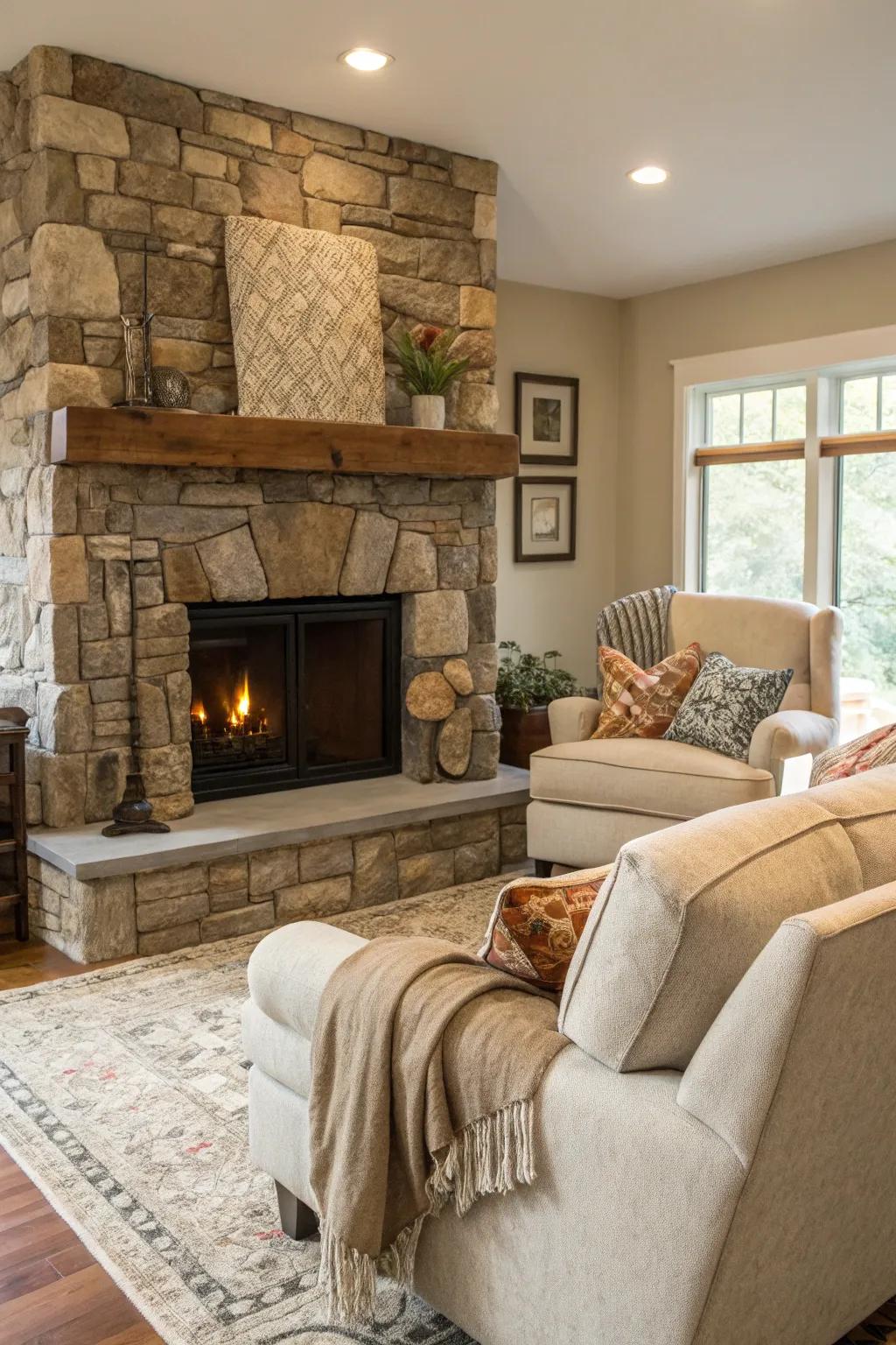 Finished stones add profundity and character to your chimney.