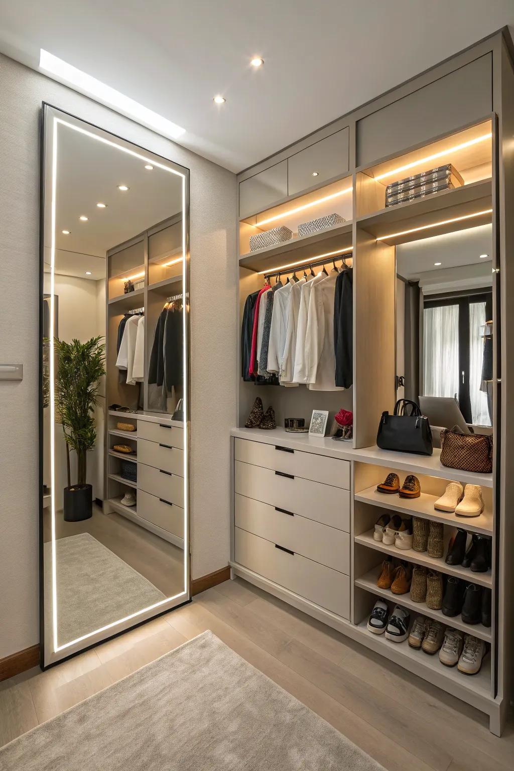 Mirrors: the illusion of space.