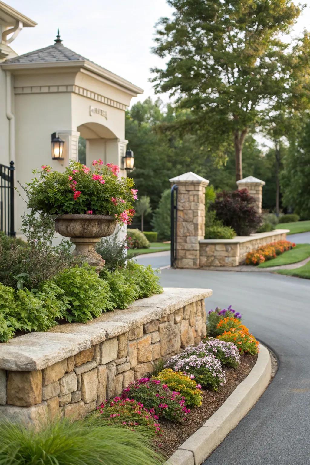 Natural stone details elevating the entrance.