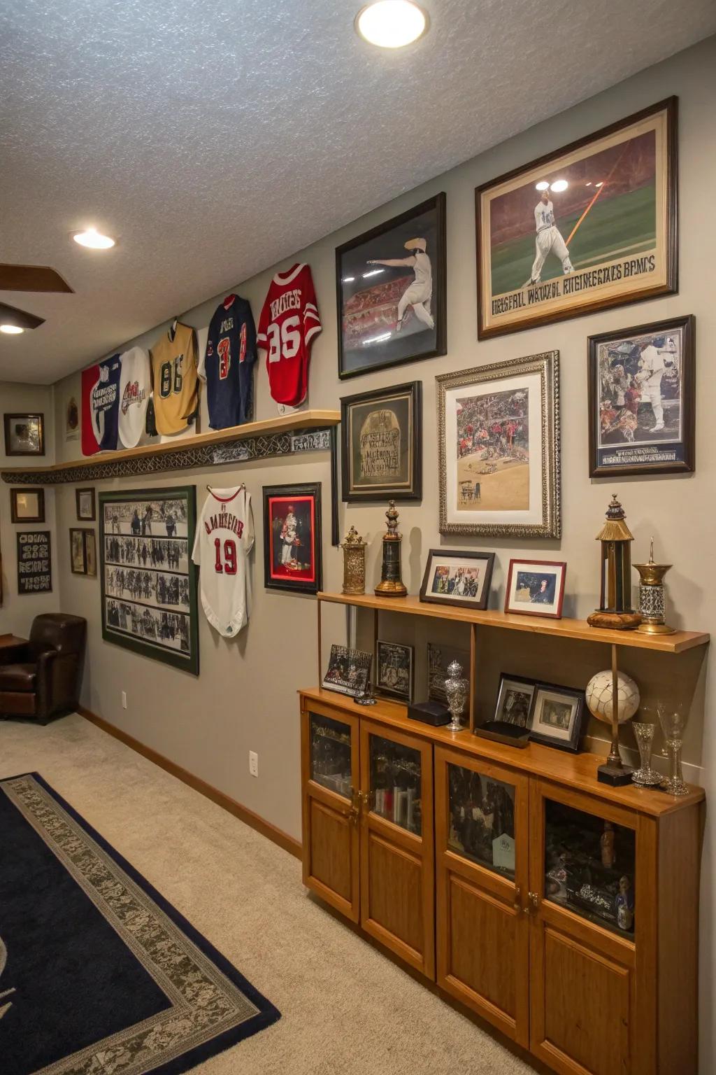 Themed decor breathes personal life into the man cave.