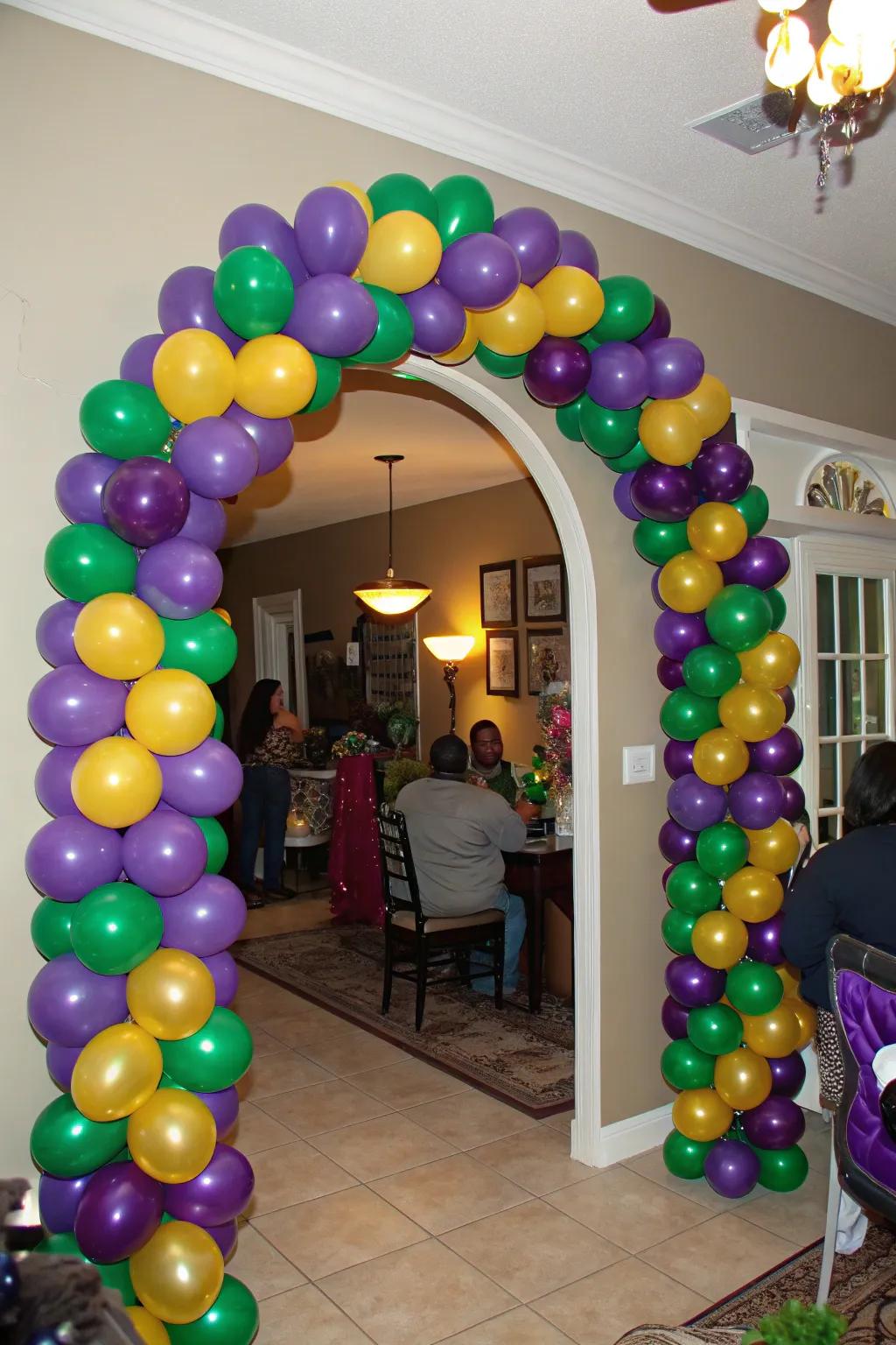 A stunning balloon entrance creates a celebratory atmosphere for the entry