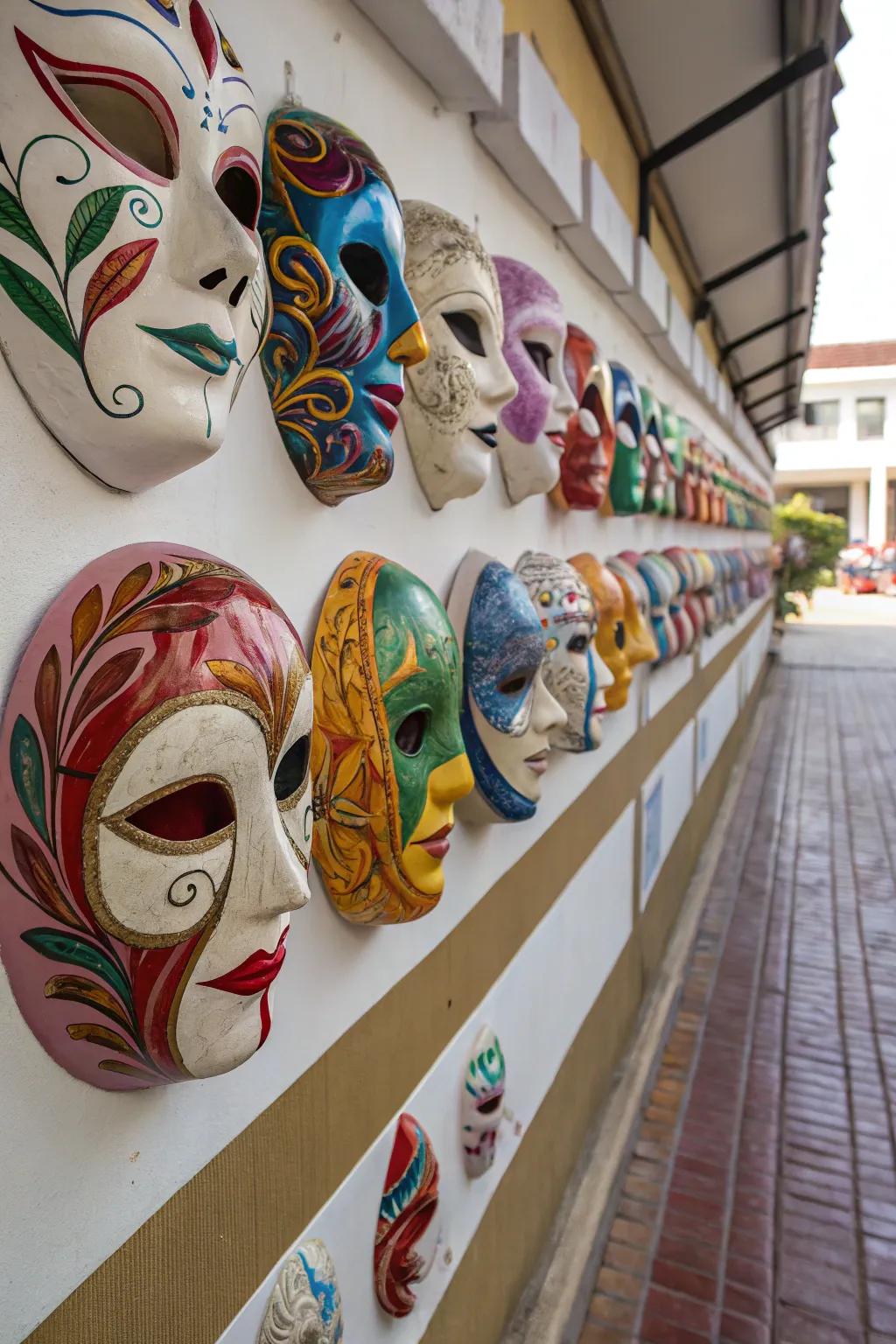 A theme-related collection of masks offers a harmonious look.