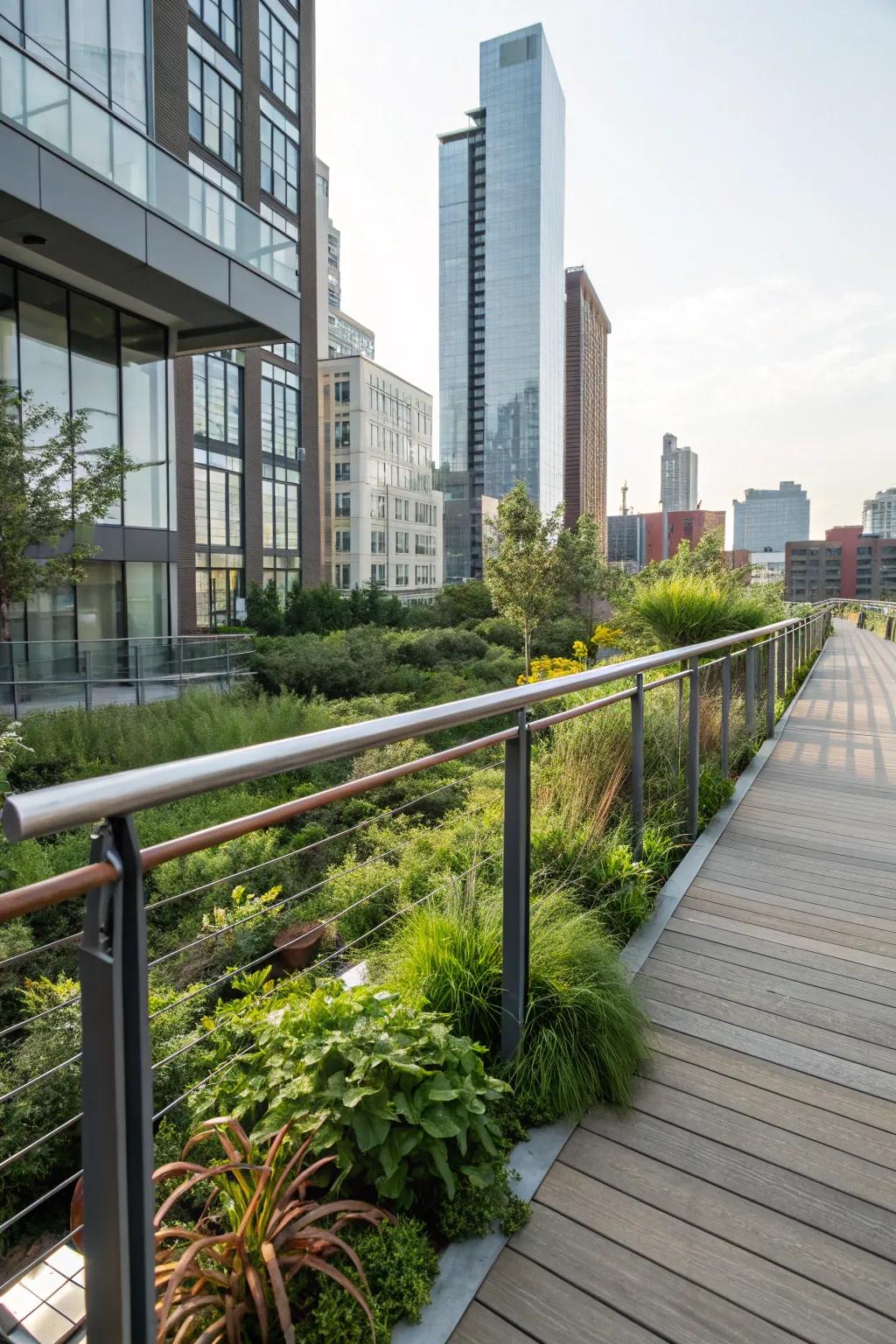 Industrial pipe railings bring a unique edge to outdoor spaces.