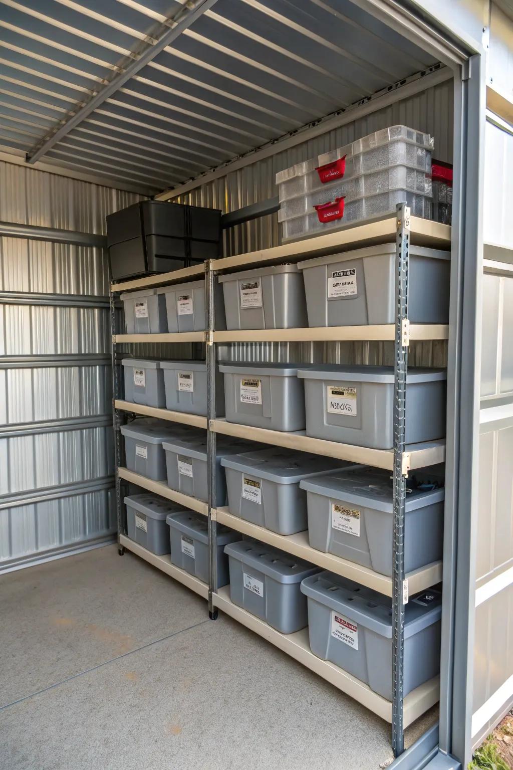 Sliding containers keep small items sorted and accessible.