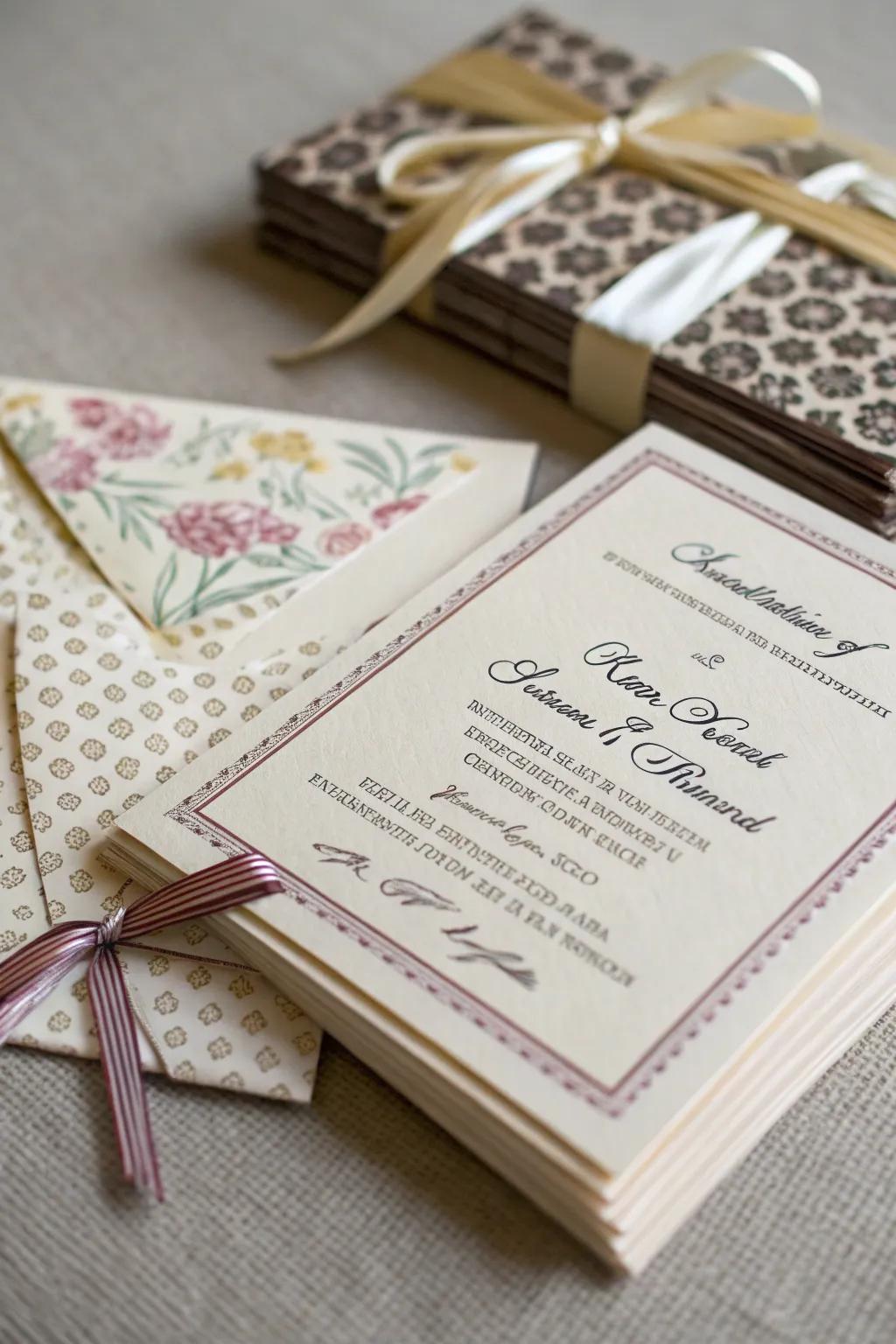 Charming minute invites designed for a close-knit gathering.